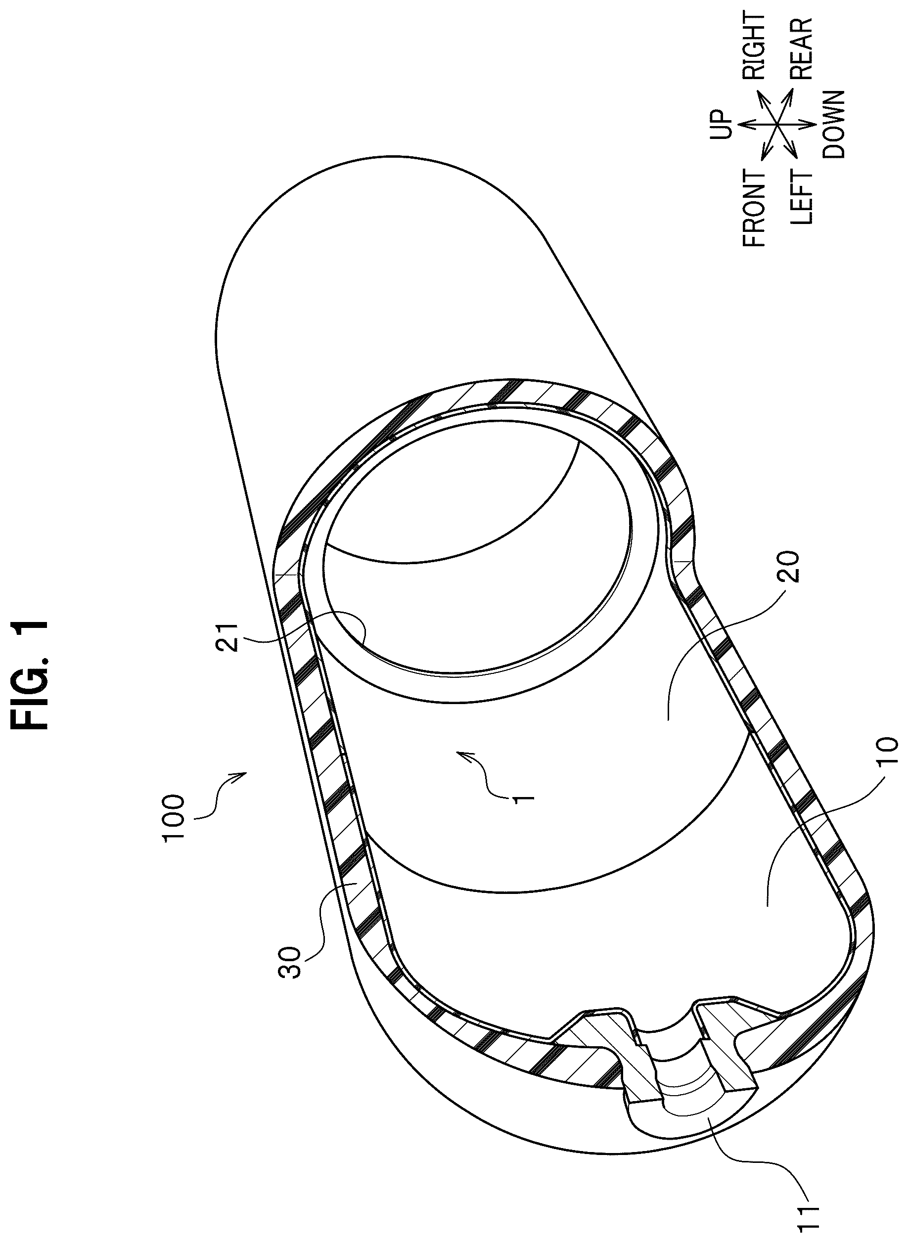 Patent US12305810 — Pressure vessel liner and method for manufacturing pressure vessel liner — Figure 1