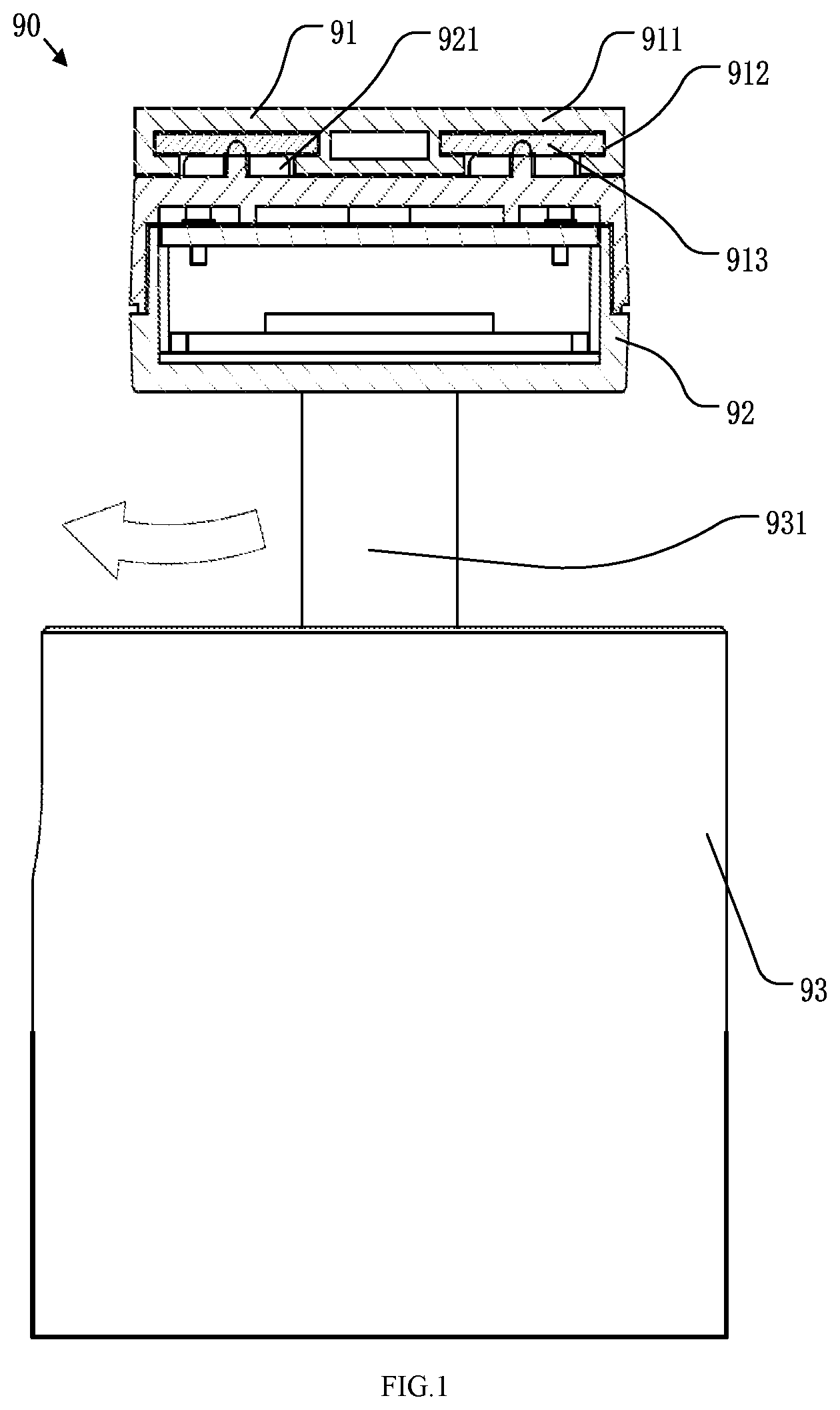 Patent US12305834 — Magnetic connection structure and lighting apparatus — Figure 1
