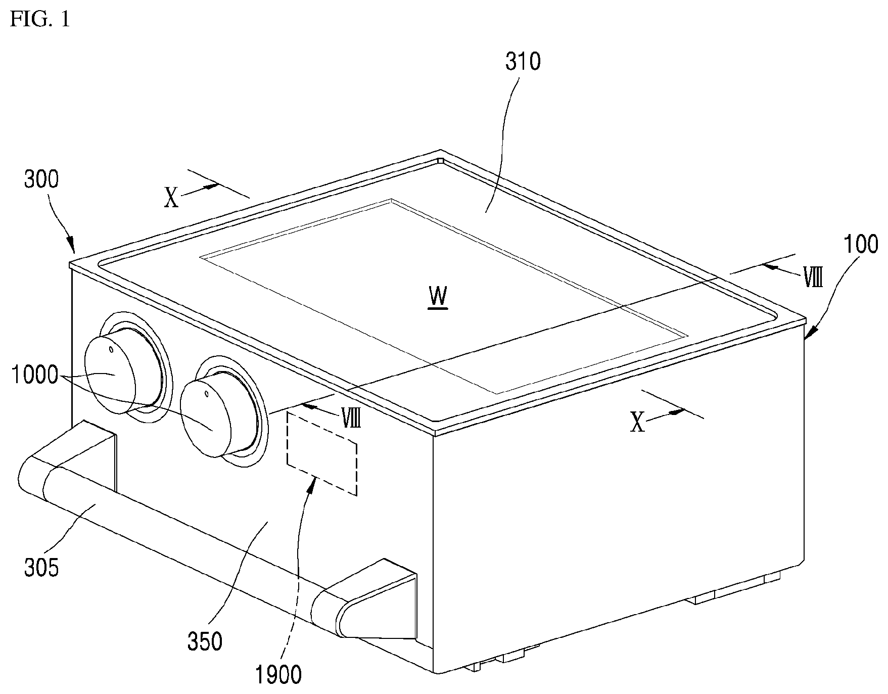 Patent US12305862 — Cooking appliance — Figure 1