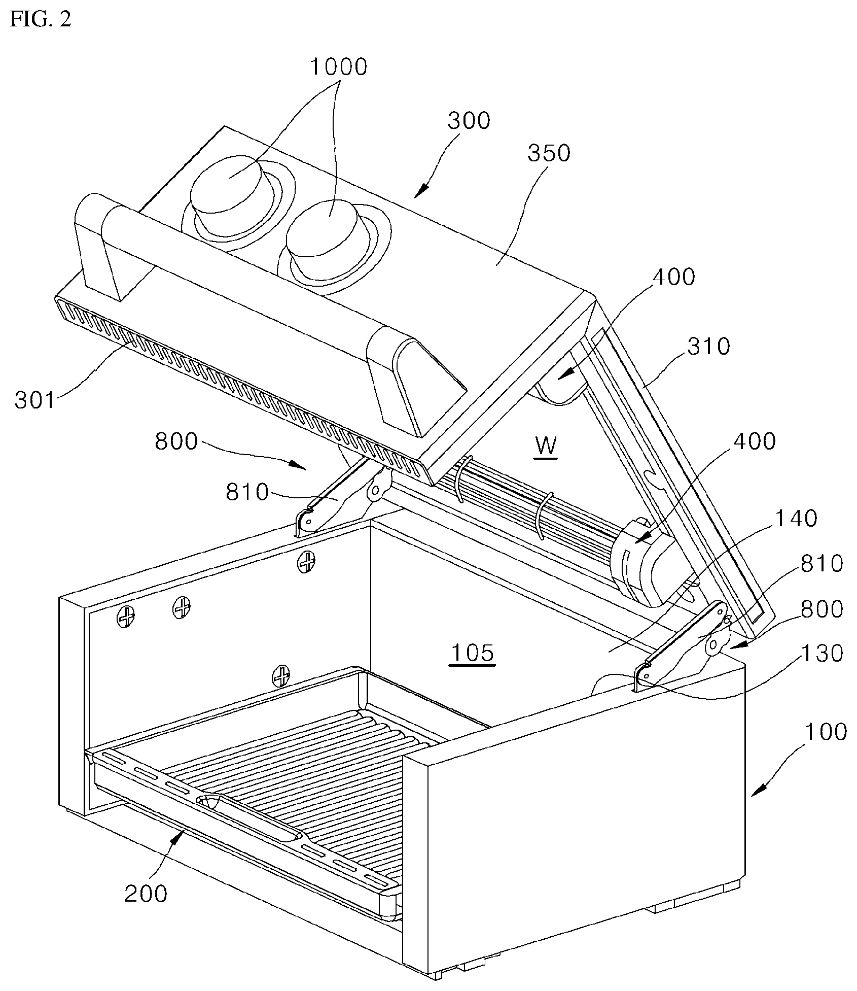 Patent US12305862 Figure 2 – Cooking appliance