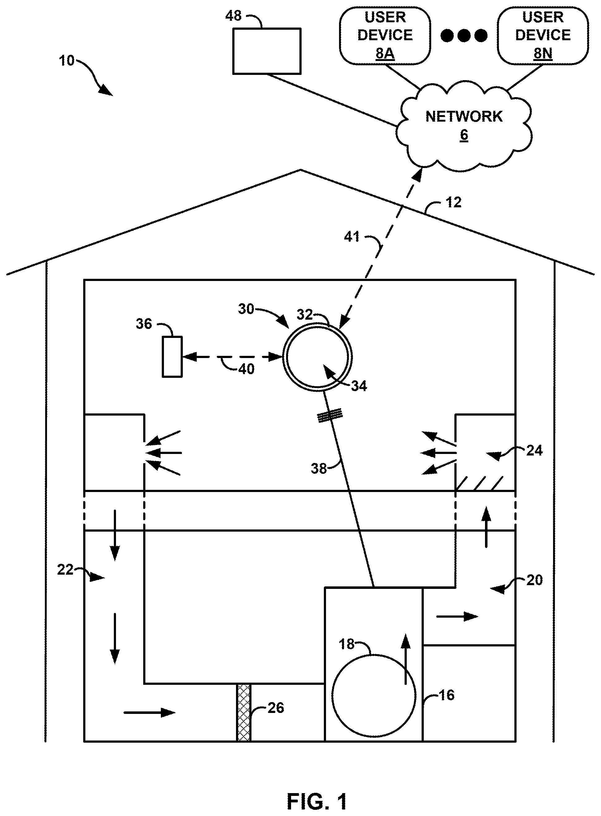 Patent US12305871 — HVAC controller including LEDs for illuminating a display — Figure 1