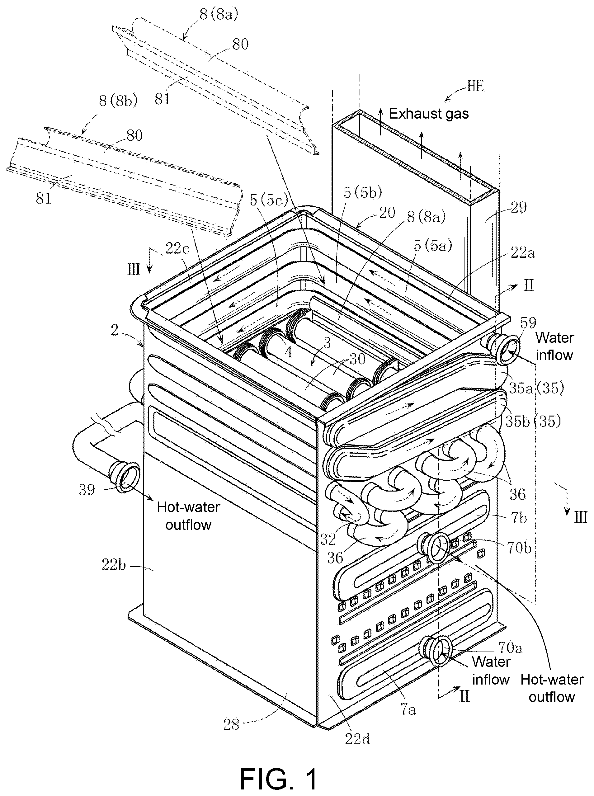 Patent US12305884 — Heat exchanger and water heater equipped with the same — Figure 1