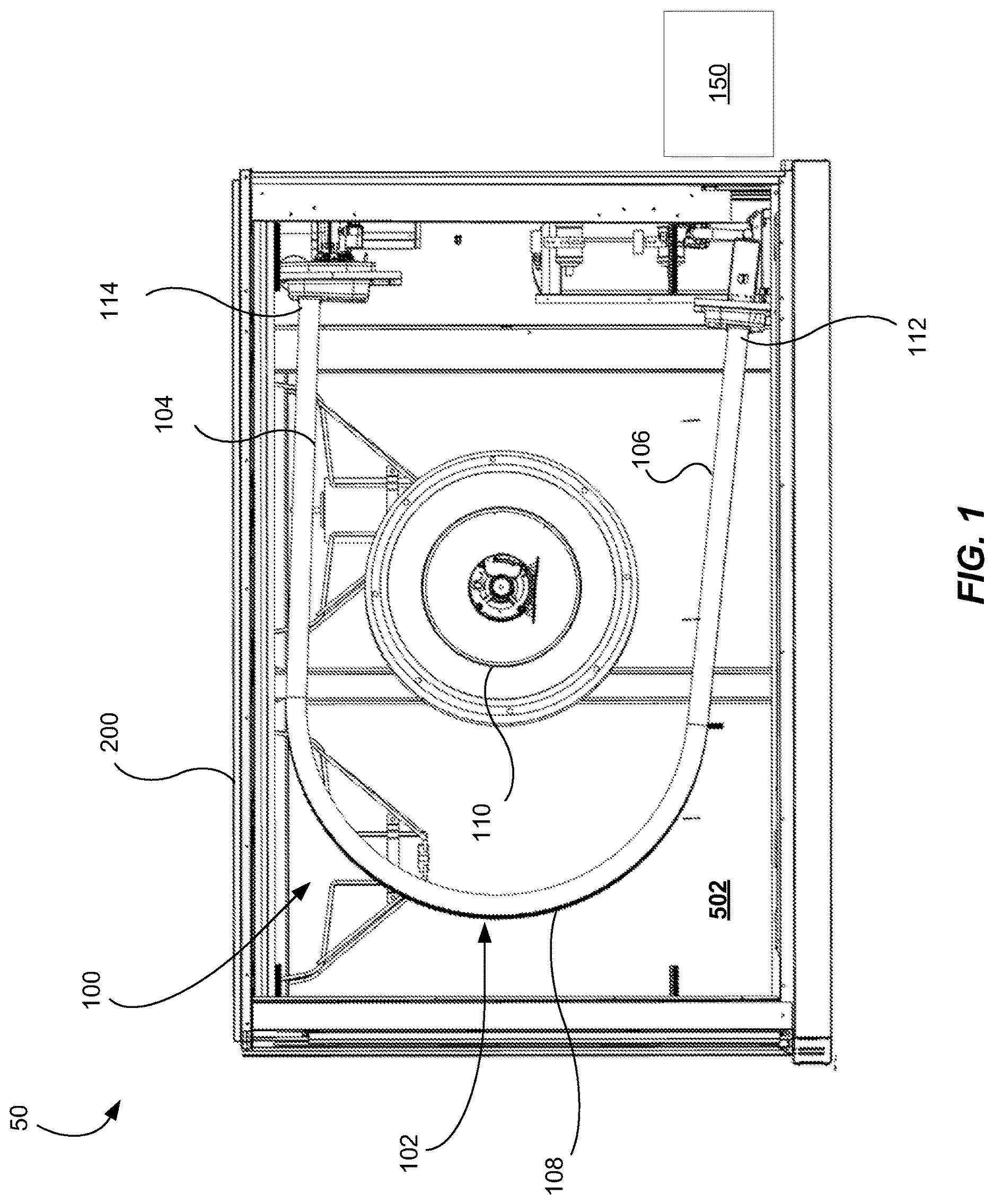 Patent US12305886 — Heating systems with unhoused centrifugal fan and wraparound heat exchanger — Figure 1