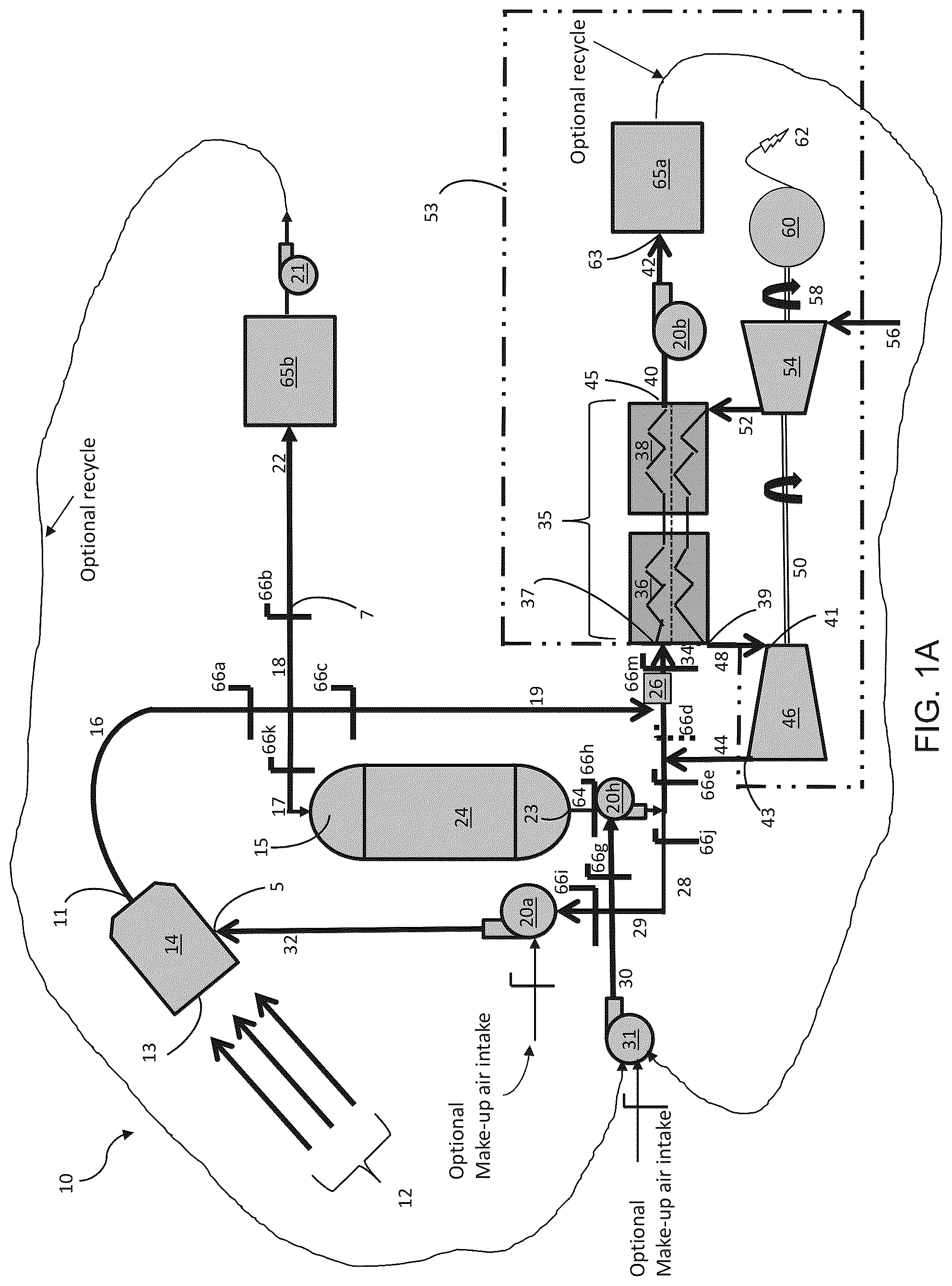 Patent US12305888 — Concentrated solar energy collection, thermal storage, and power generation systems and methods with optional supplemental fuel production — Figure 1