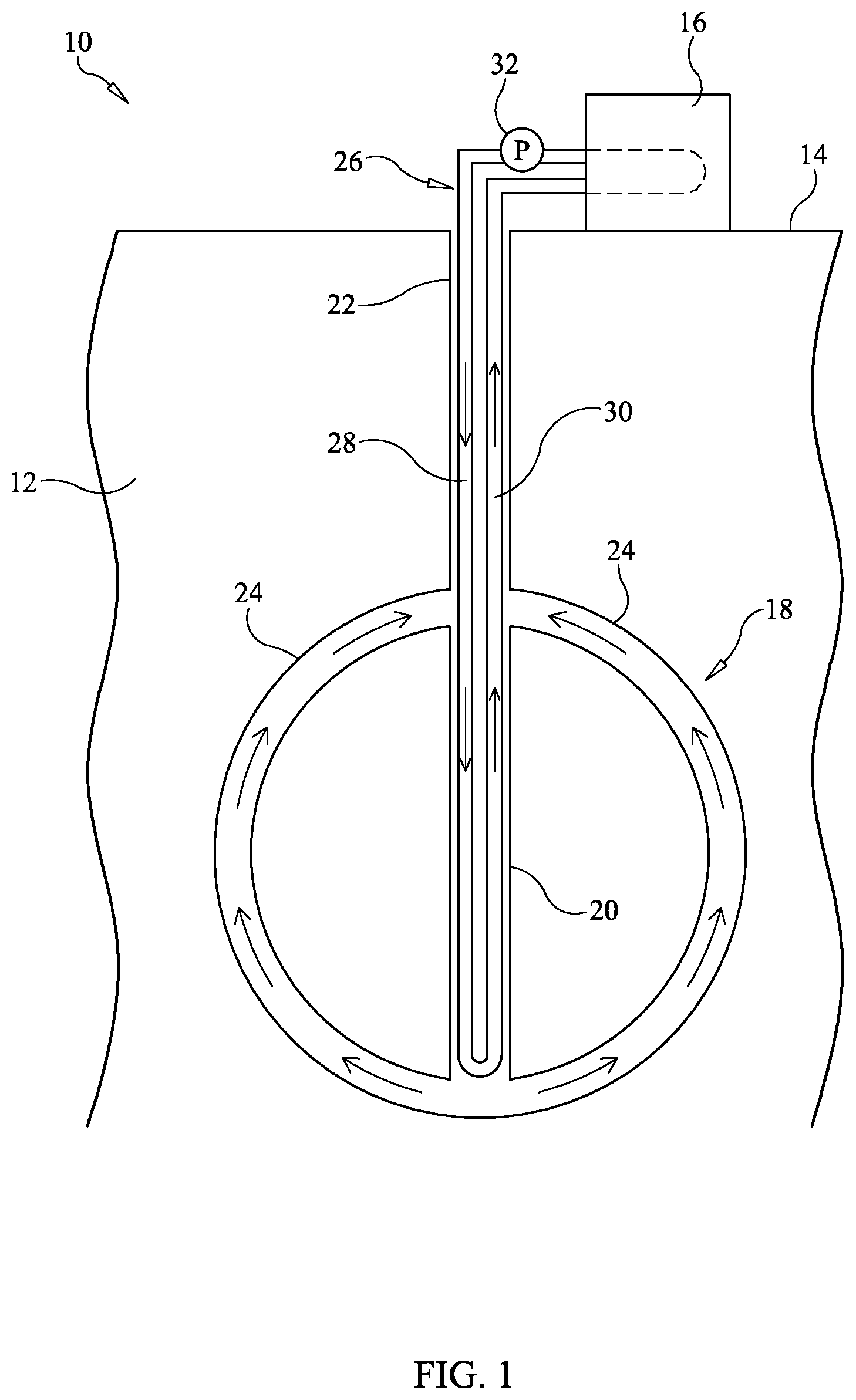 Patent US12305892 — Thermosiphon geothermal energy recovery systems and methods — Figure 1