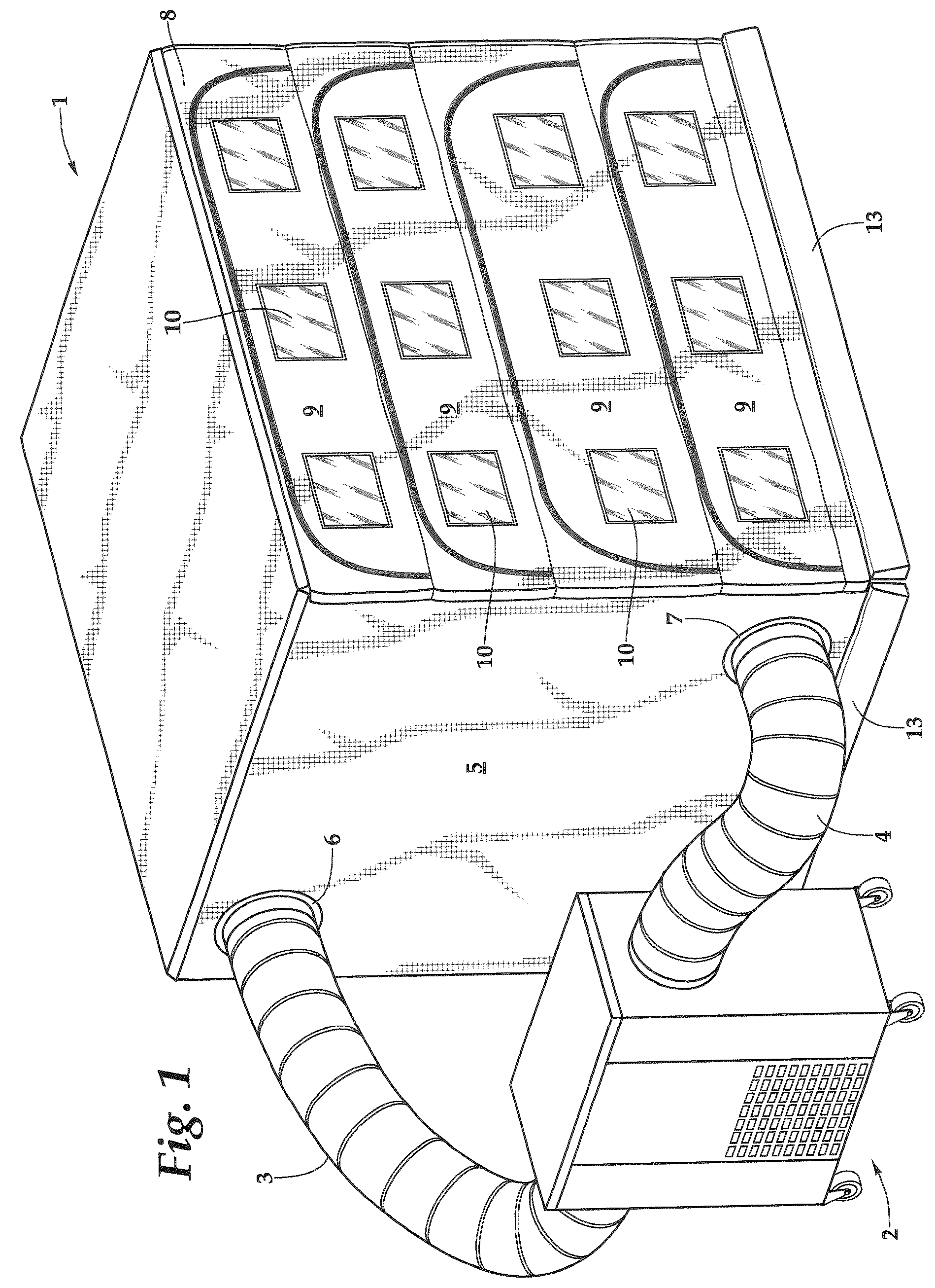 Patent US12305905 — Refrigerated portable room system — Figure 1