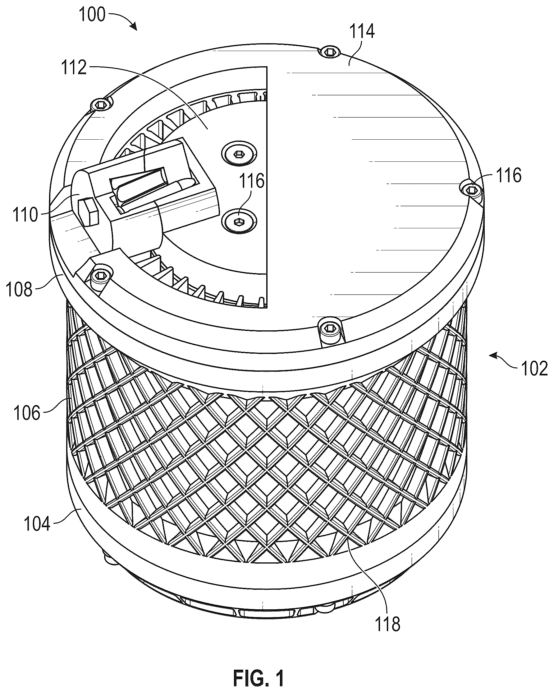 Patent US12305953 Figure 1 – Jam-resistant drum magazine