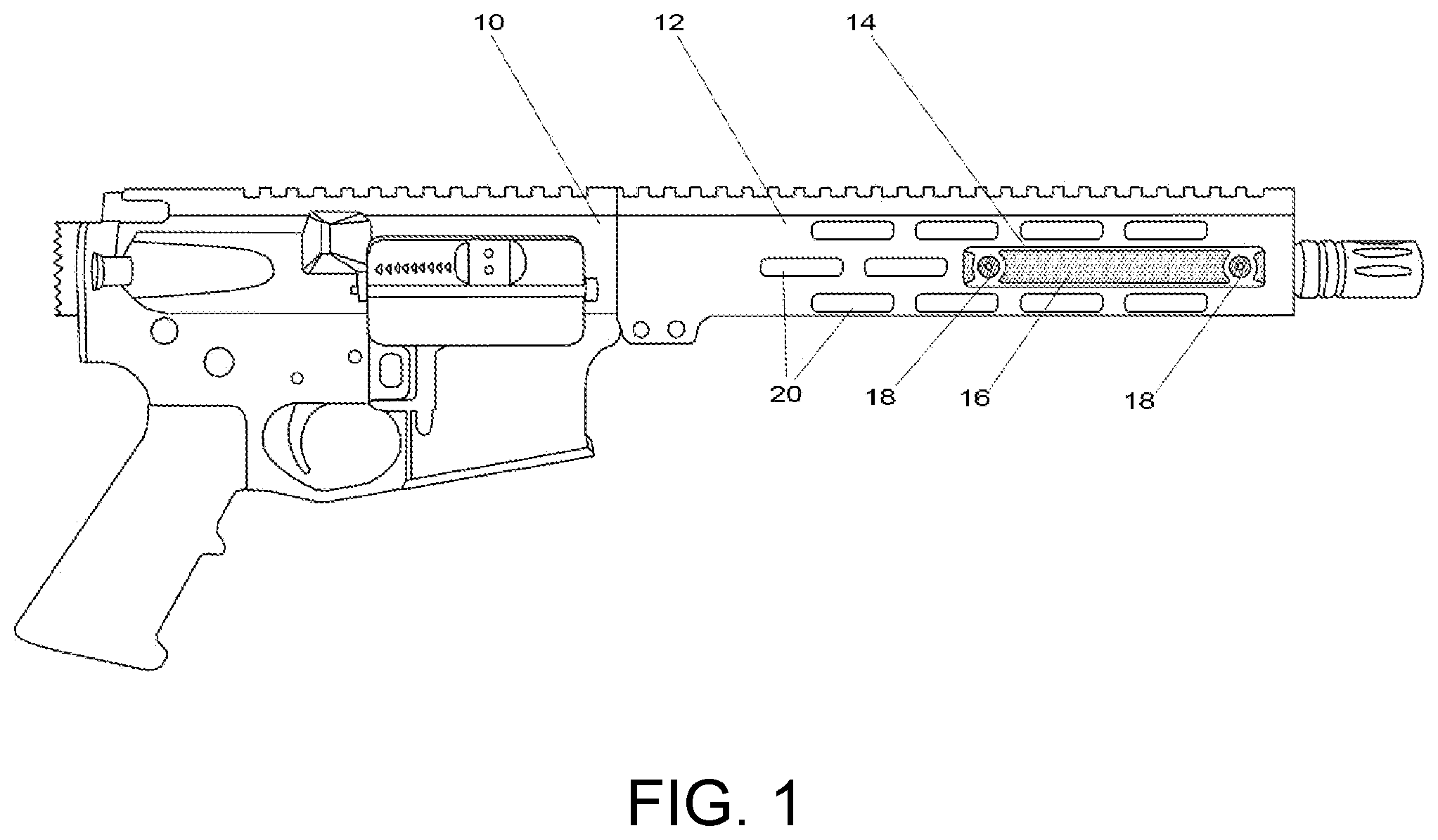 Patent US12305956 Figure 1 – Optimized firearm panel