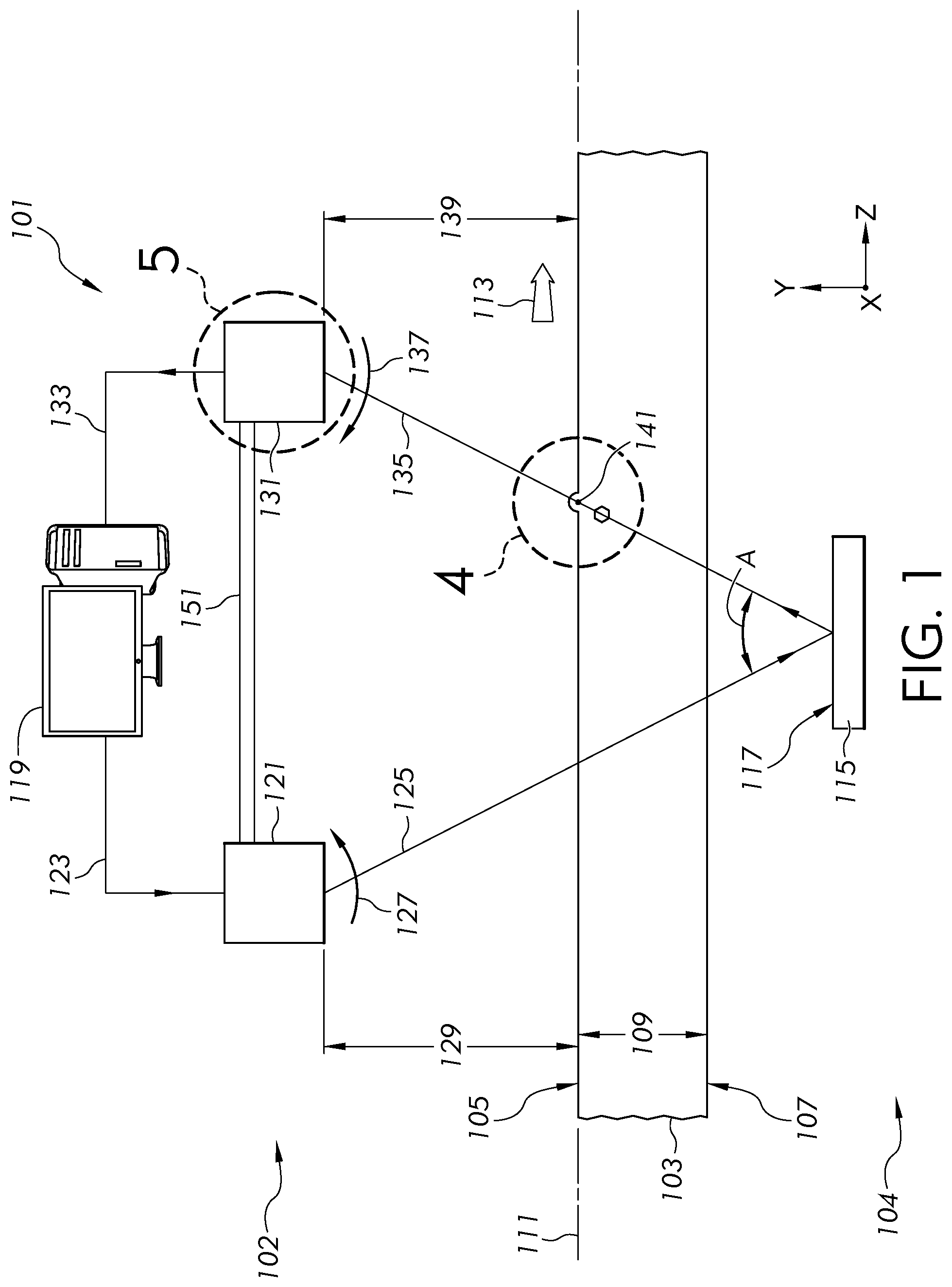 Patent US12305983 — Methods and apparatus for measuring a feature of glass-based substrate — Figure 1