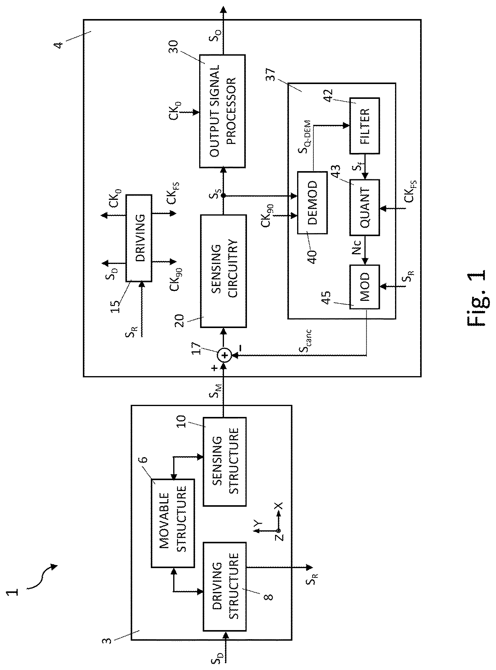 Patent US12305986 — Control circuit of a MEMS gyroscope, MEMS gyroscope and control method — Figure 1