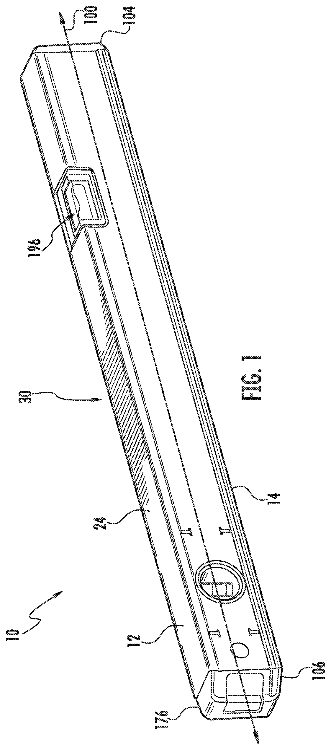 Patent US12306016 — Continuous edge adjustable level — Figure 1
