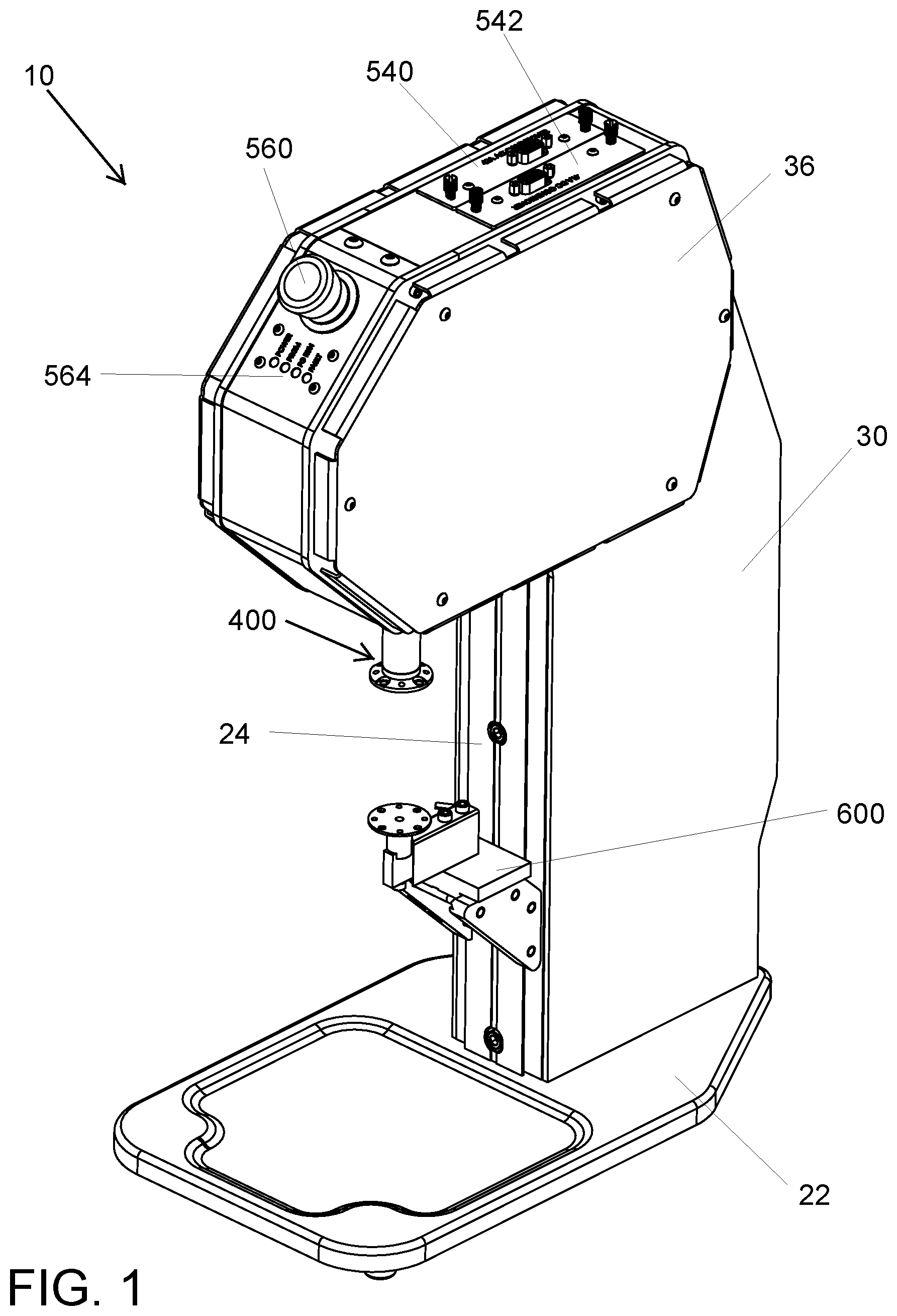 Patent US12306018 — Material testing apparatus having vibration mitigation — Figure 1