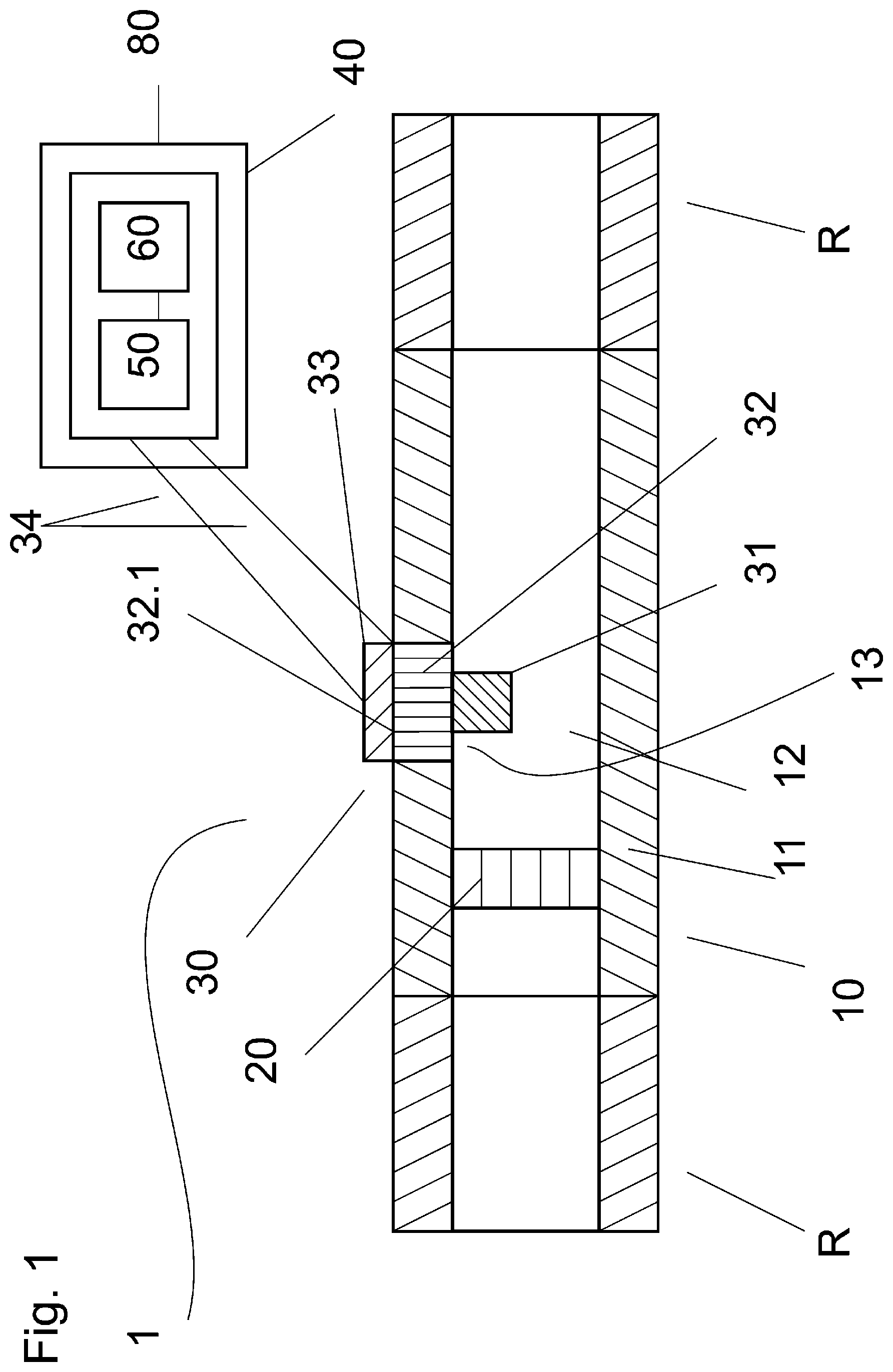 Patent US12306025 — Vortex flow meter and method for testing a vortex flow meter — Figure 1
