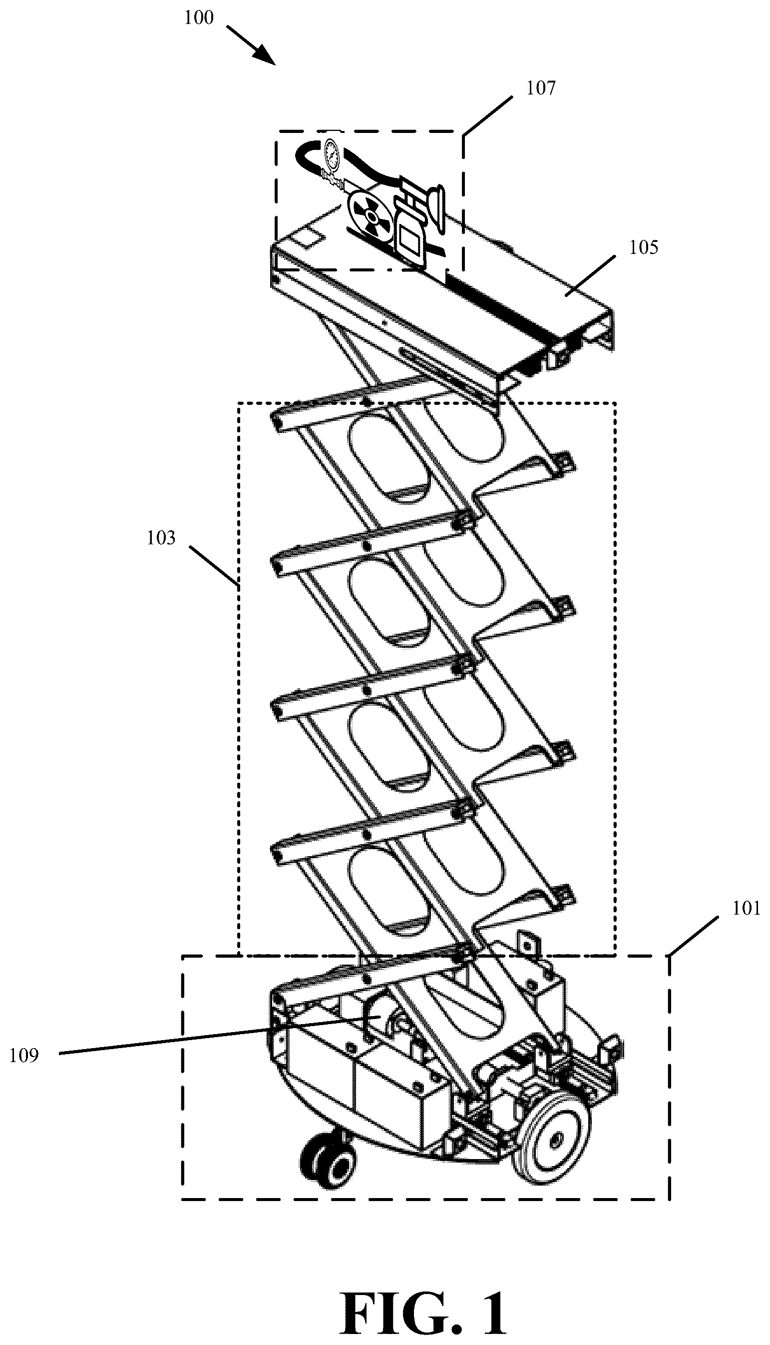 Patent US12306033 Figure 1 – Systems and methods for deriving weight and quantity based on activations of robot actuators used for object retrieval