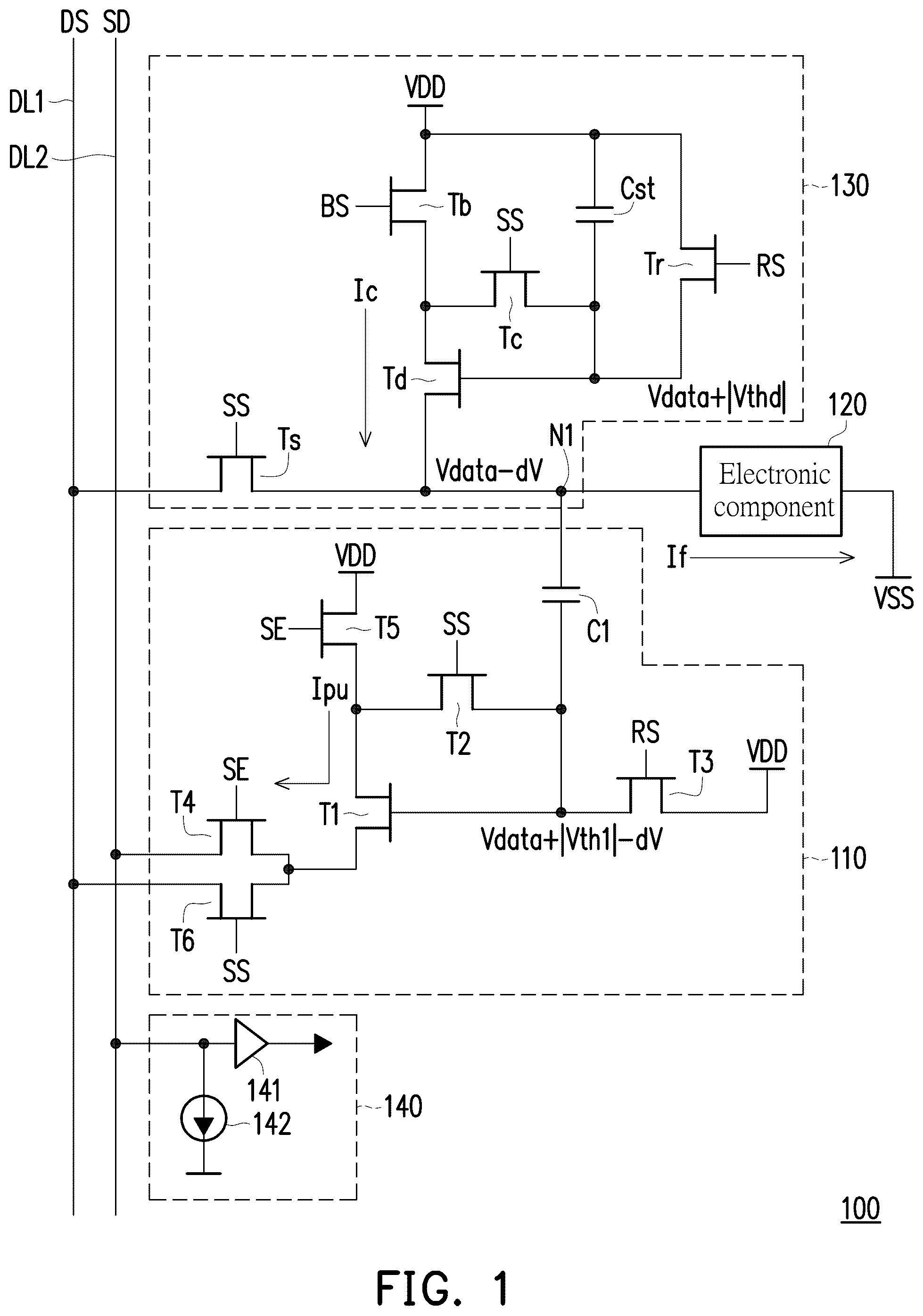 Patent US12306041 — Electronic device — Figure 1