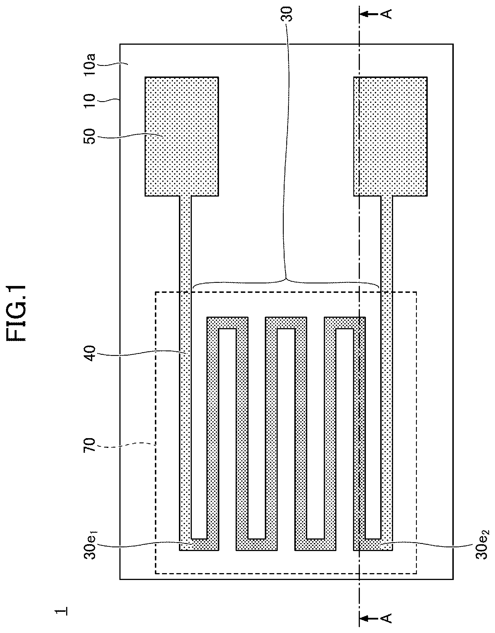 Patent US12306053 — Strain gauge including a barrier layer over a resistance body — Figure 1