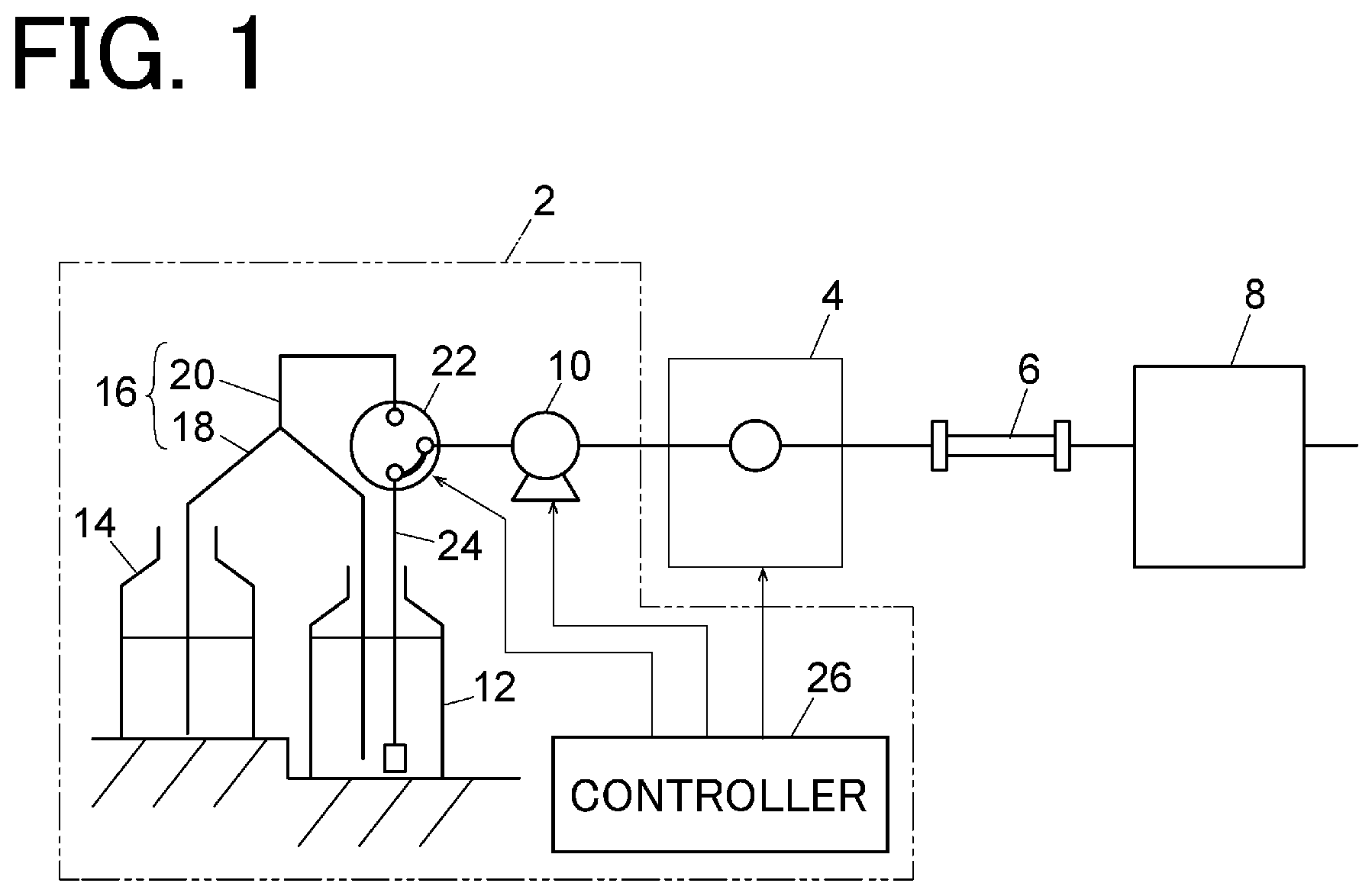 Patent US12306144 — Mobile phase delivery system and mobile phase delivery method — Figure 1