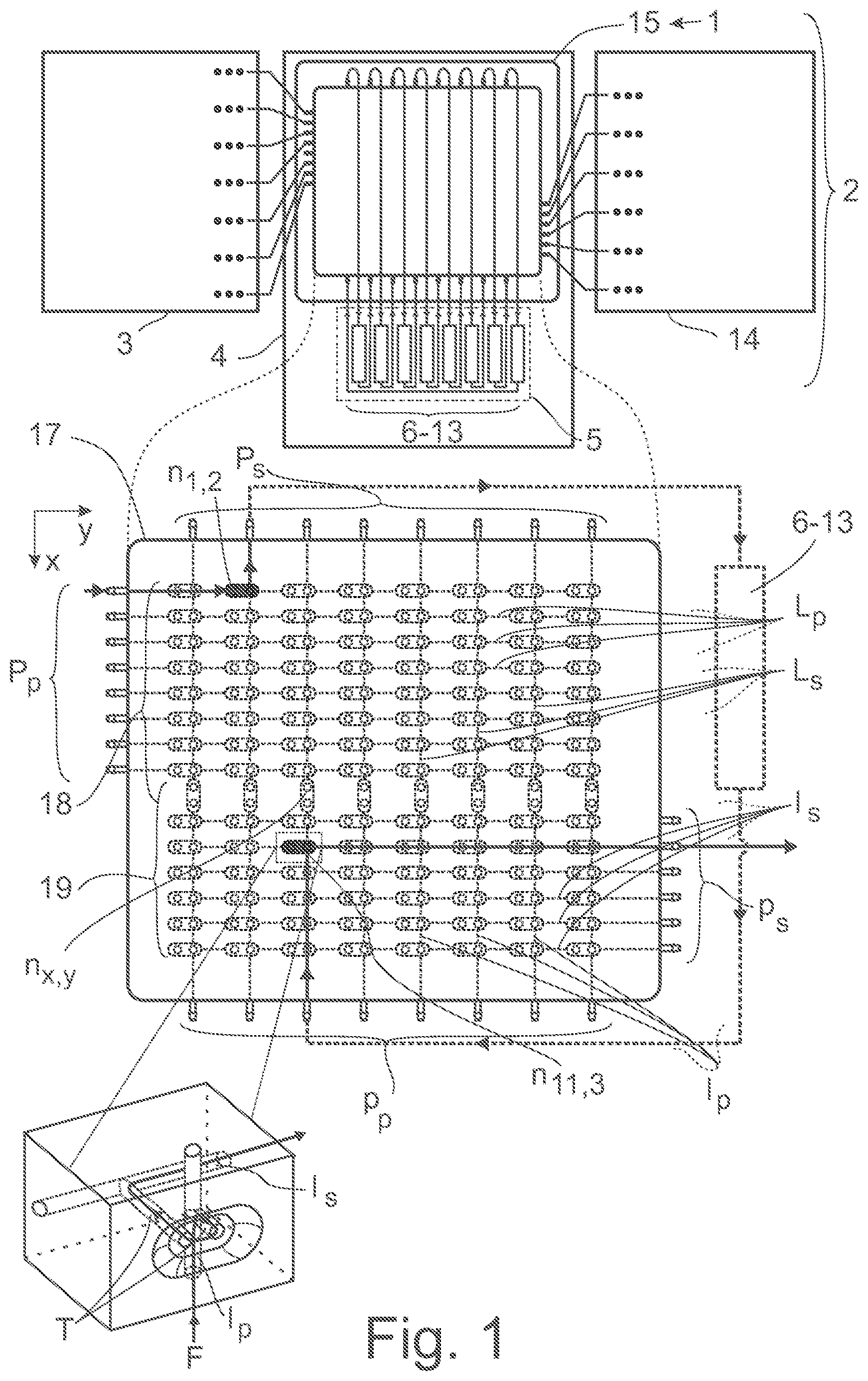 Patent US12306146 Figure 1 – Valve switching system for selectively interconnecting components of a bioprocess installation