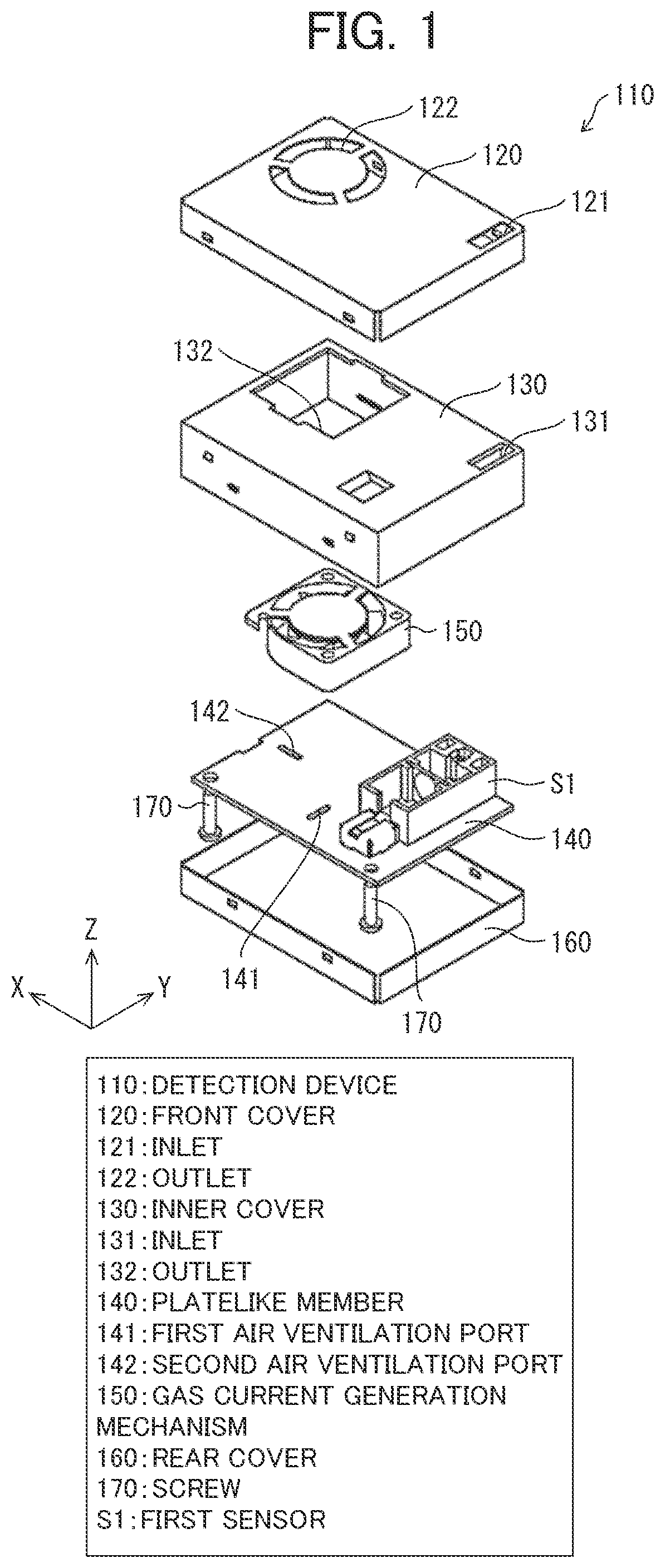 Patent US12306161 — Detection device and electronic apparatus — Figure 1