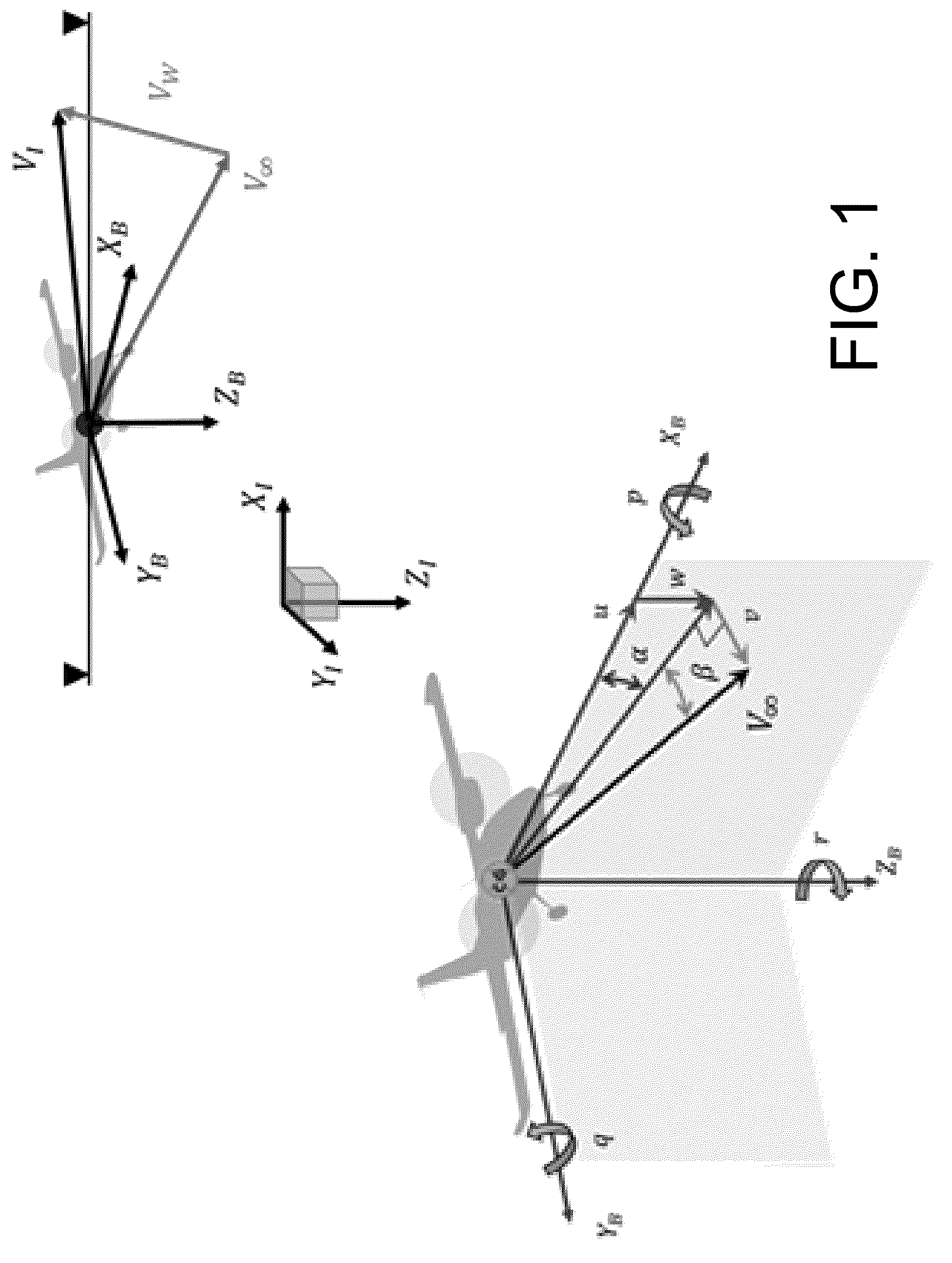 Patent US12306205 — Method and system for estimating aerodynamic angles of a flying body — Figure 1