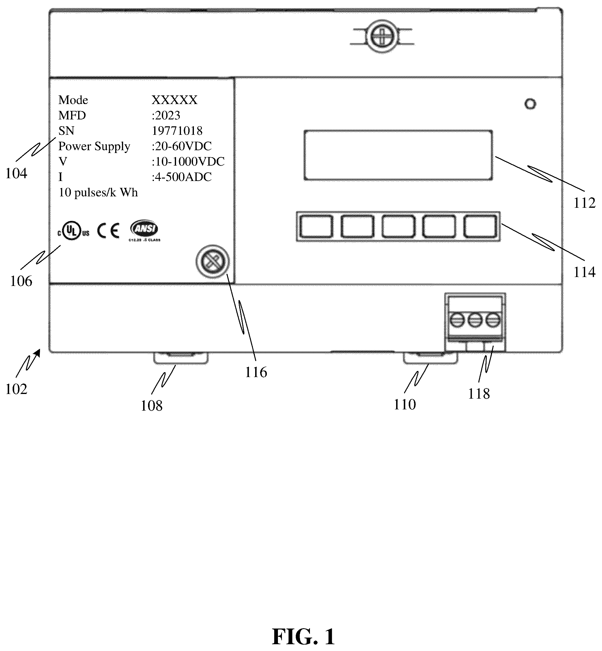 Patent US12306227 — Electricity meter and method for manufacturing an electricity meter — Figure 1
