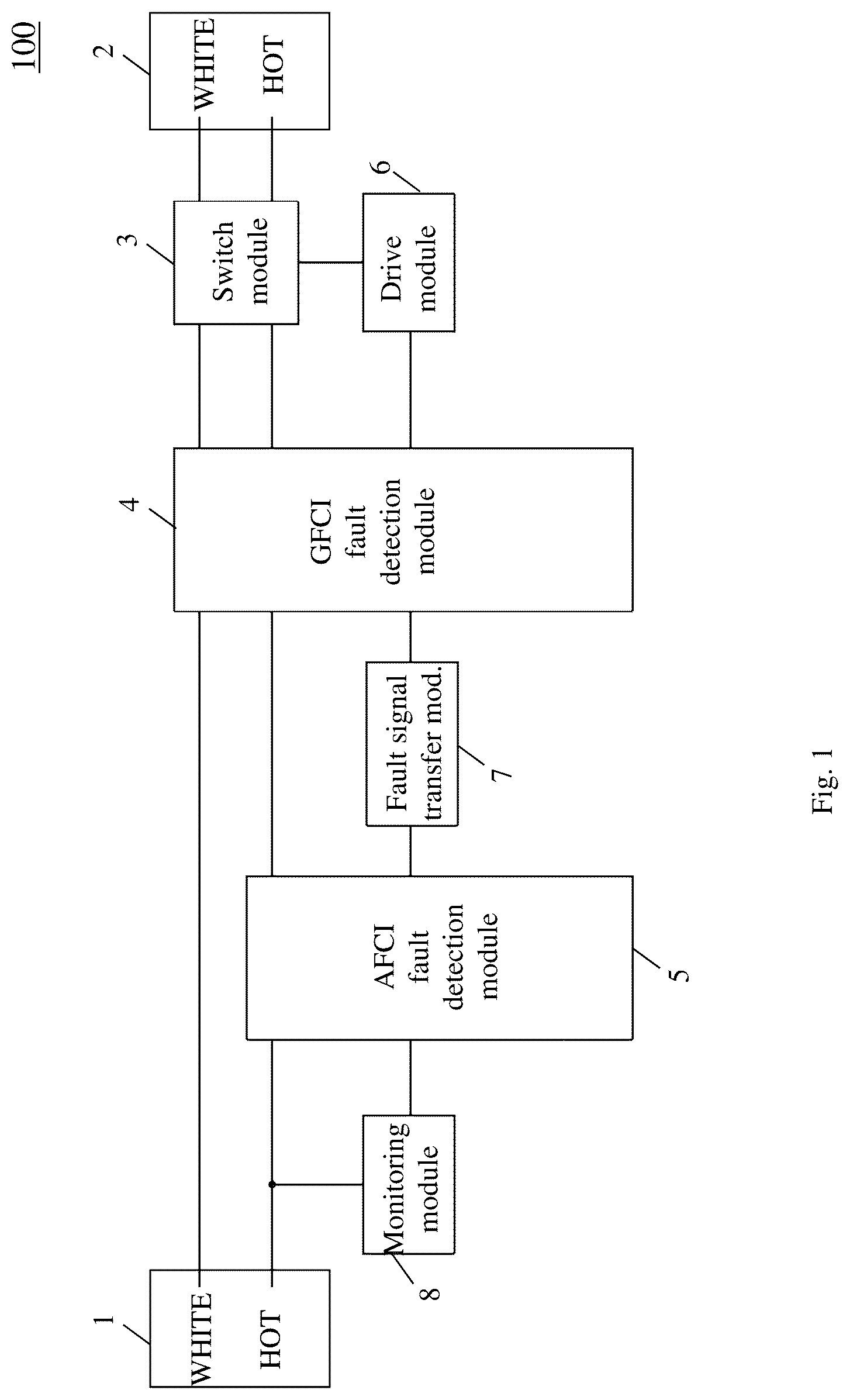 Patent US12306270 — Electrical fault detection and interruption device and related electrical connectors and electrical appliances — Figure 1