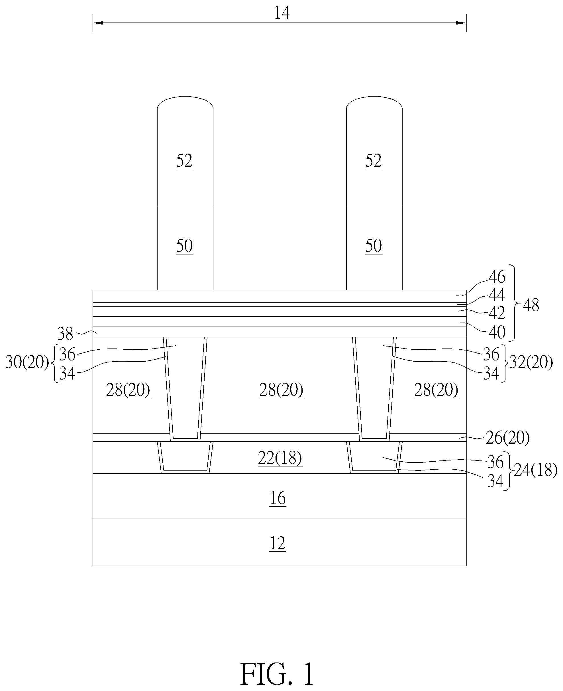 Patent US12306274 Figure 1 – Magnetoresistive random access memory and method for fabricating the same