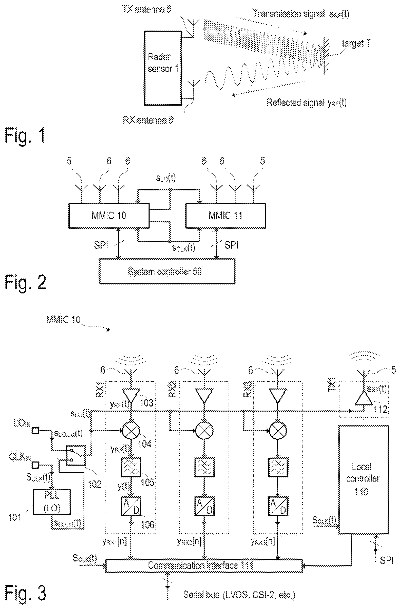 Patent US12306336 — Radar system with balancing of the reception channels over a plurality of radar chips — Figure 1