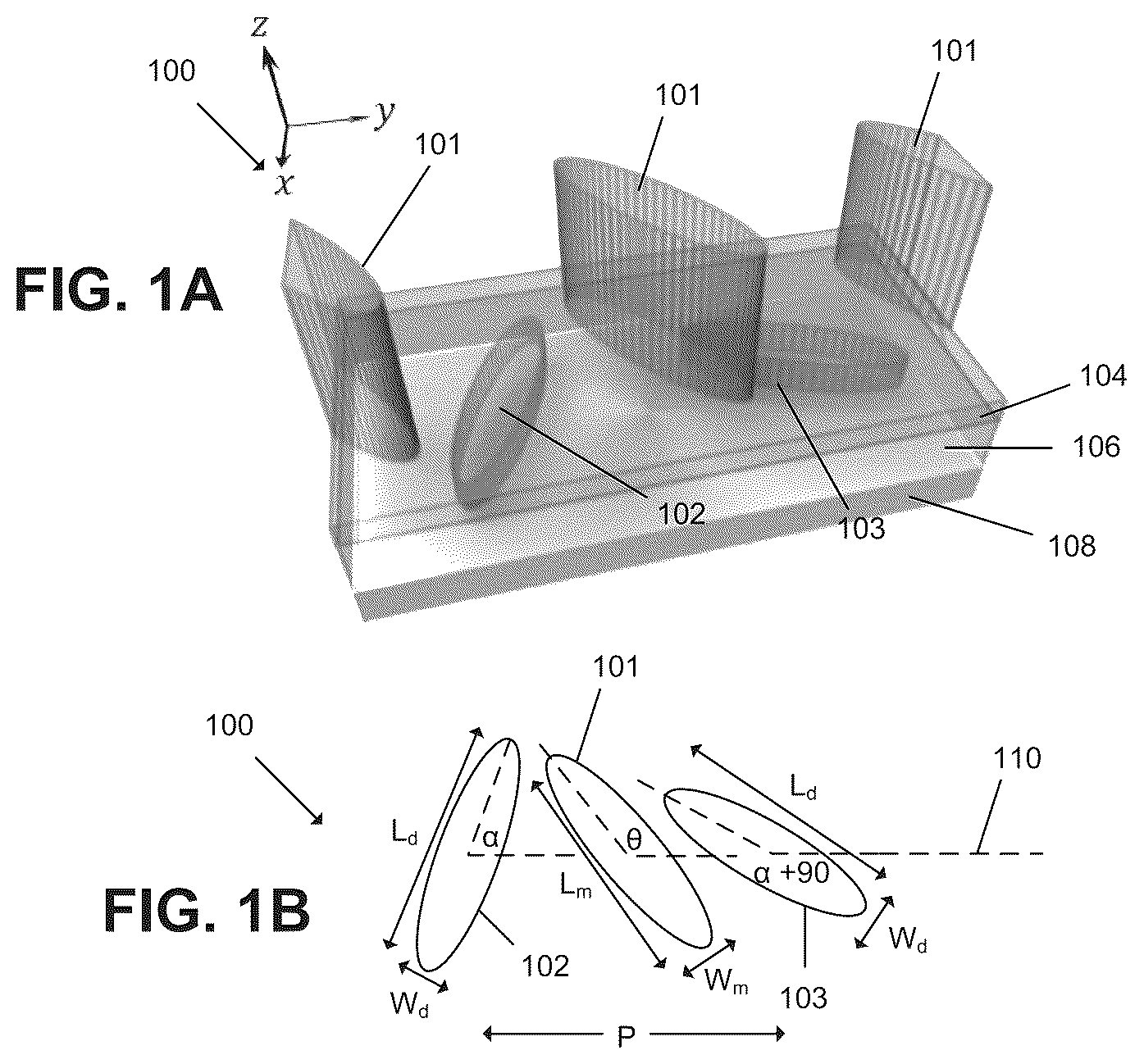 Patent US12306370 Figure 1 – Thermal metasurface combining local and non- local light-matter interactions