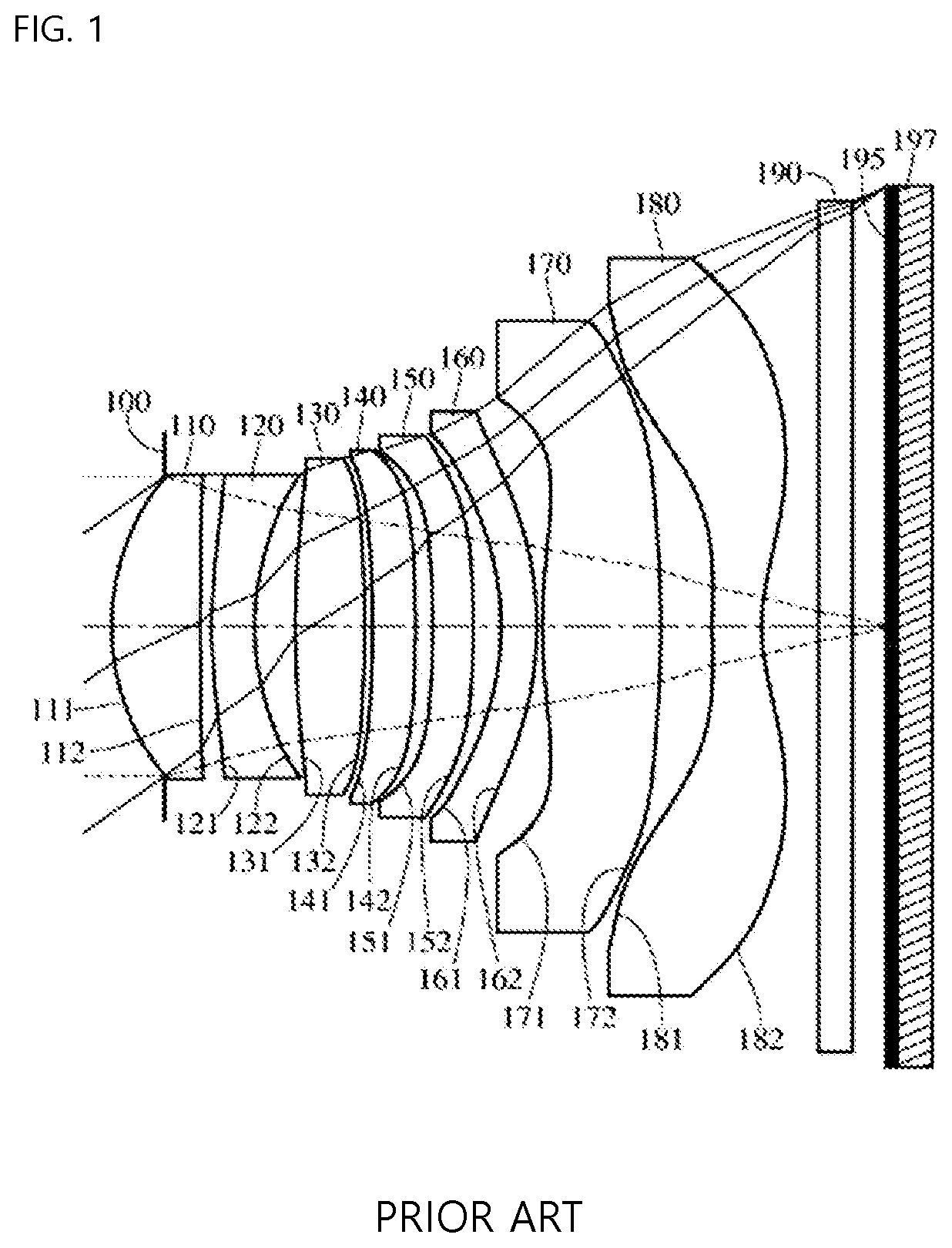 Patent US12306384 — Small wide-angle lens system — Figure 1