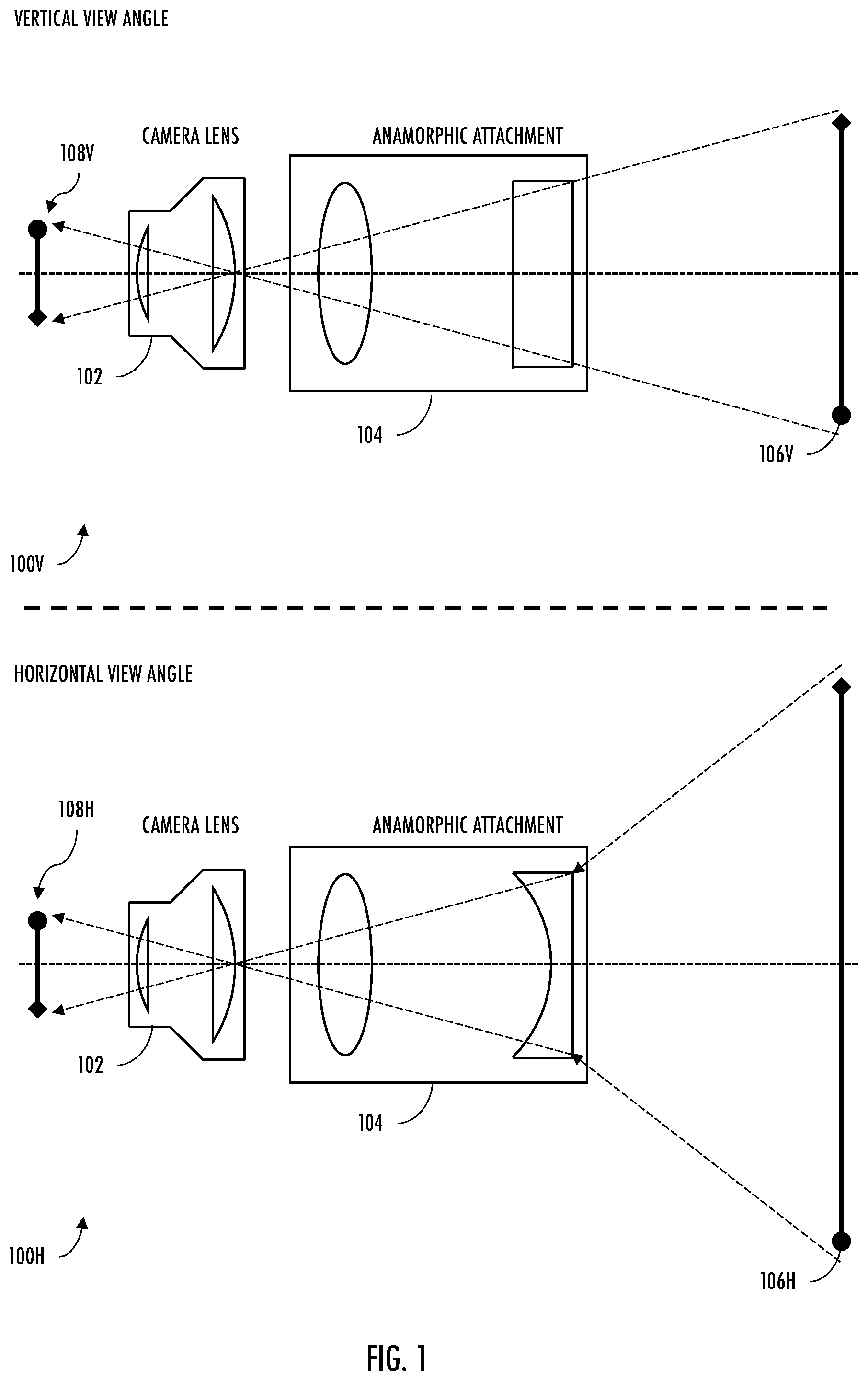 Patent US12306408 — Applications for anamorphic lenses — Figure 1