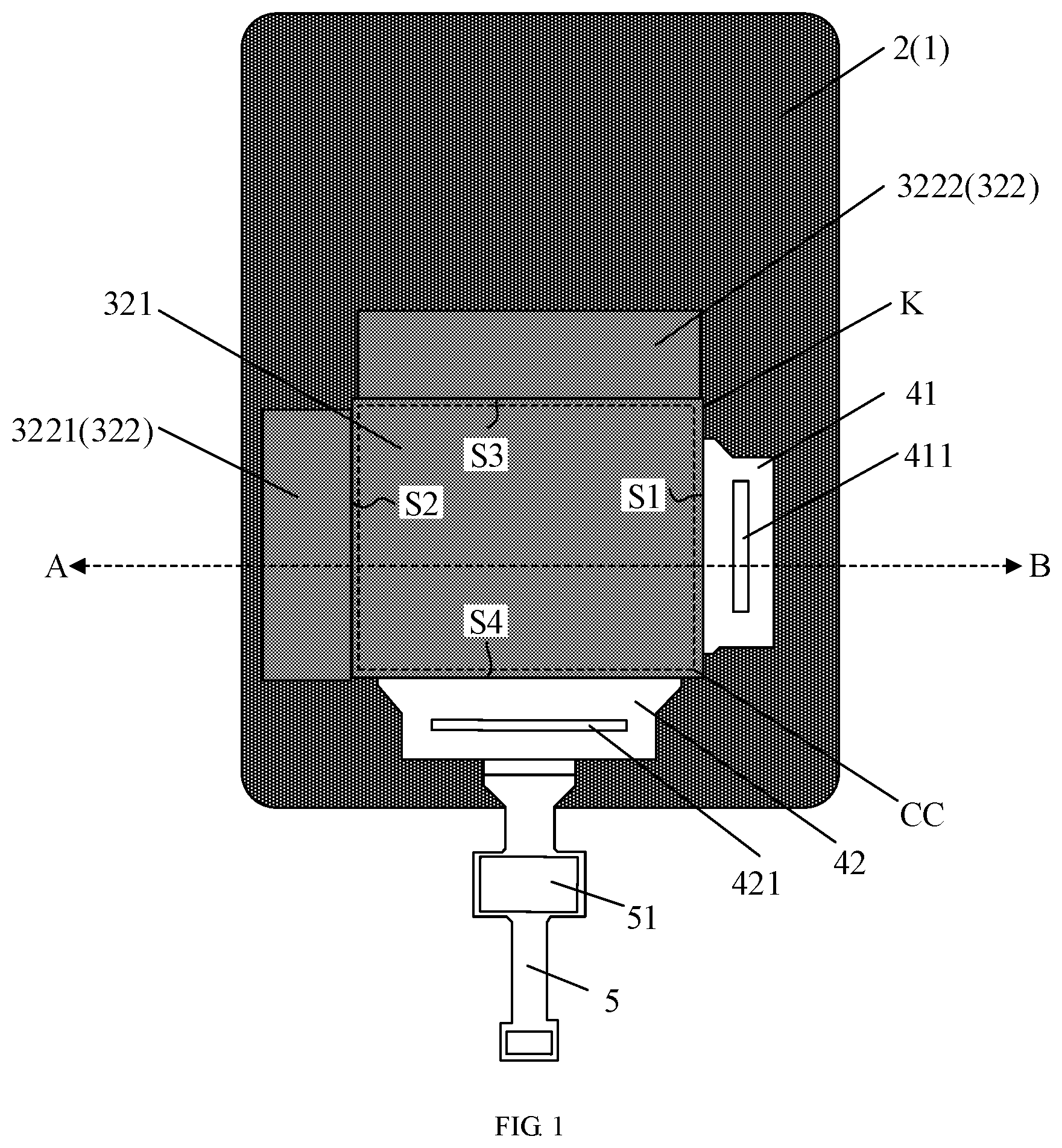 Patent US12306416 — Display device and method for fabricating display device — Figure 1