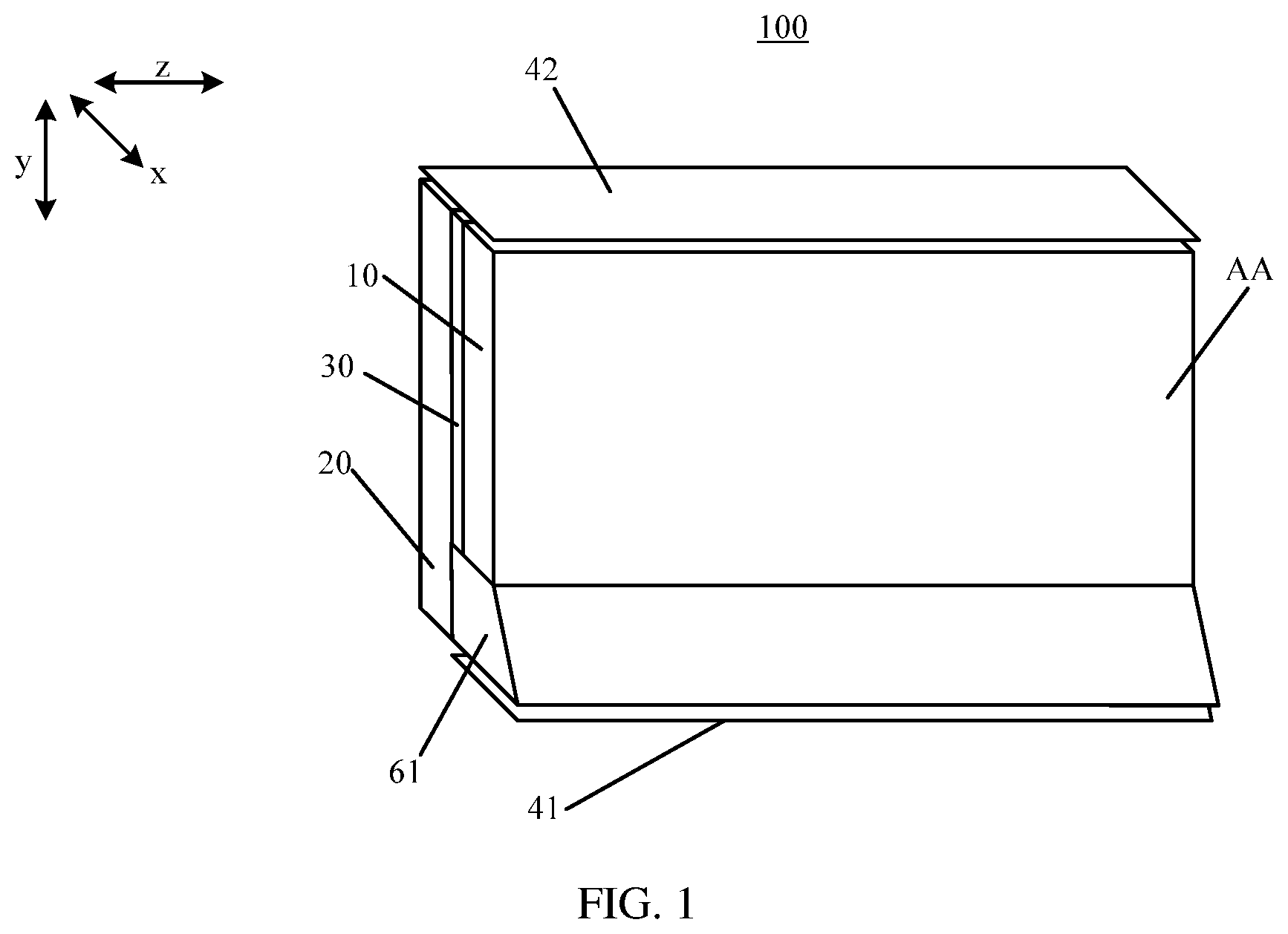 Patent US12306428 Figure 1 – Transparent display panel and electronic device