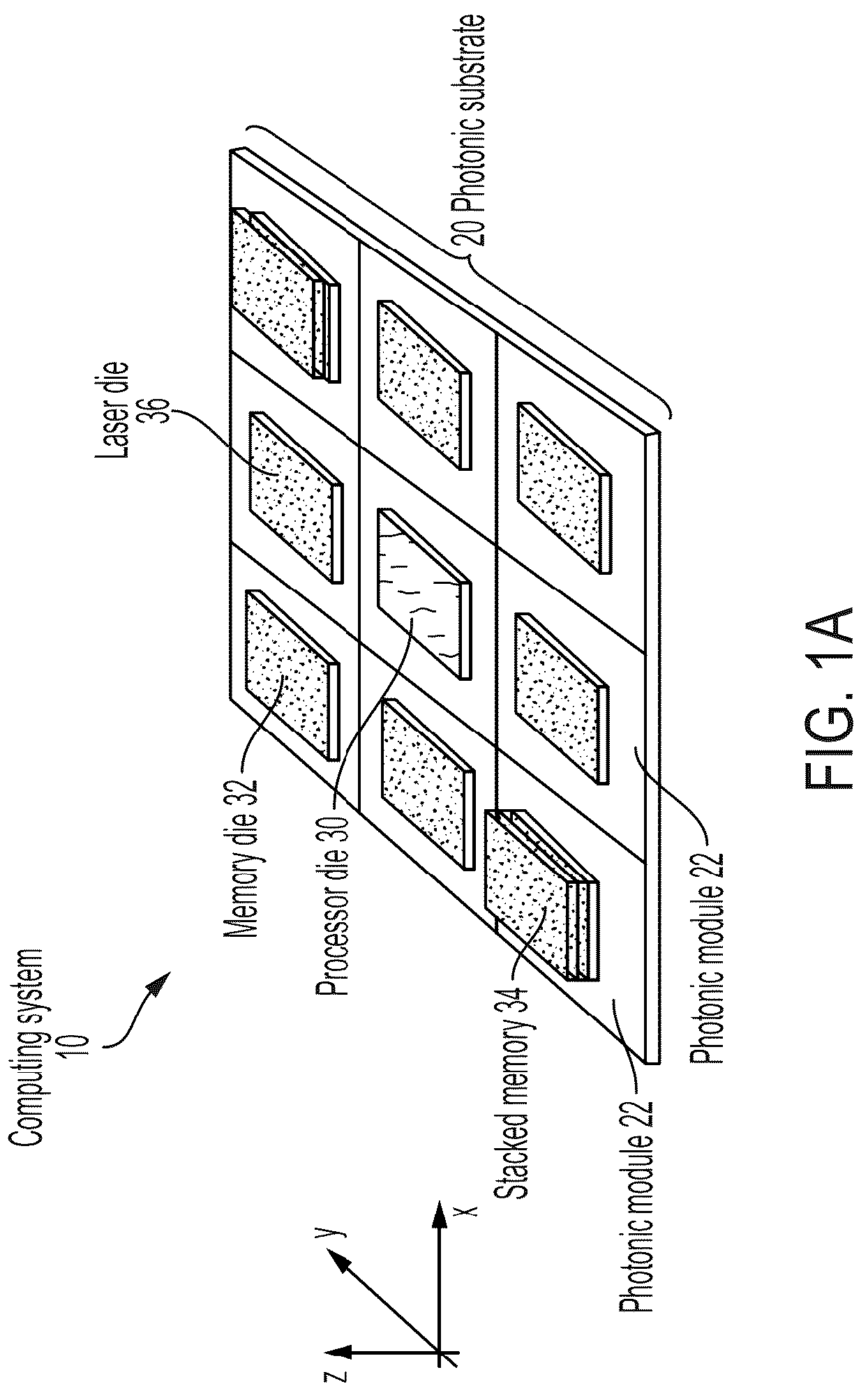 Patent US12306434 — Photonic wafer communication systems and related packages — Figure 1