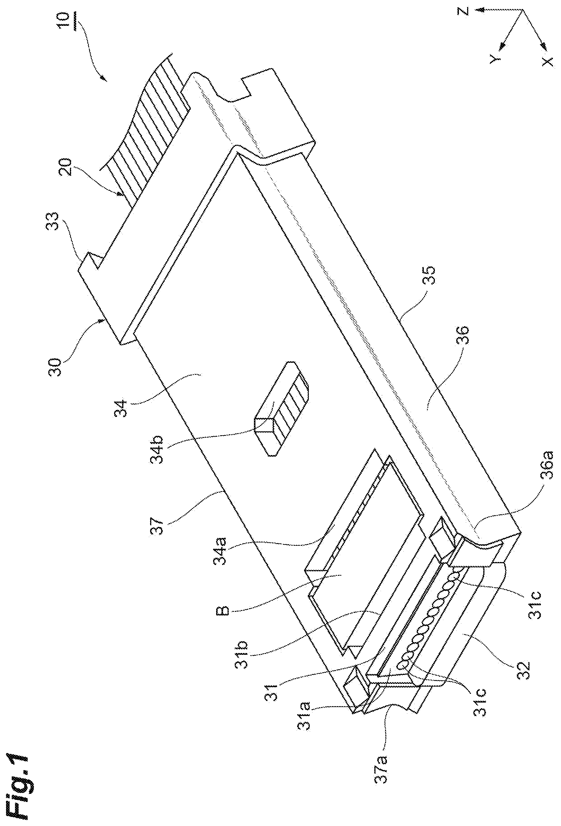 Patent US12306446 Figure 1 – Ferrule and optical connector