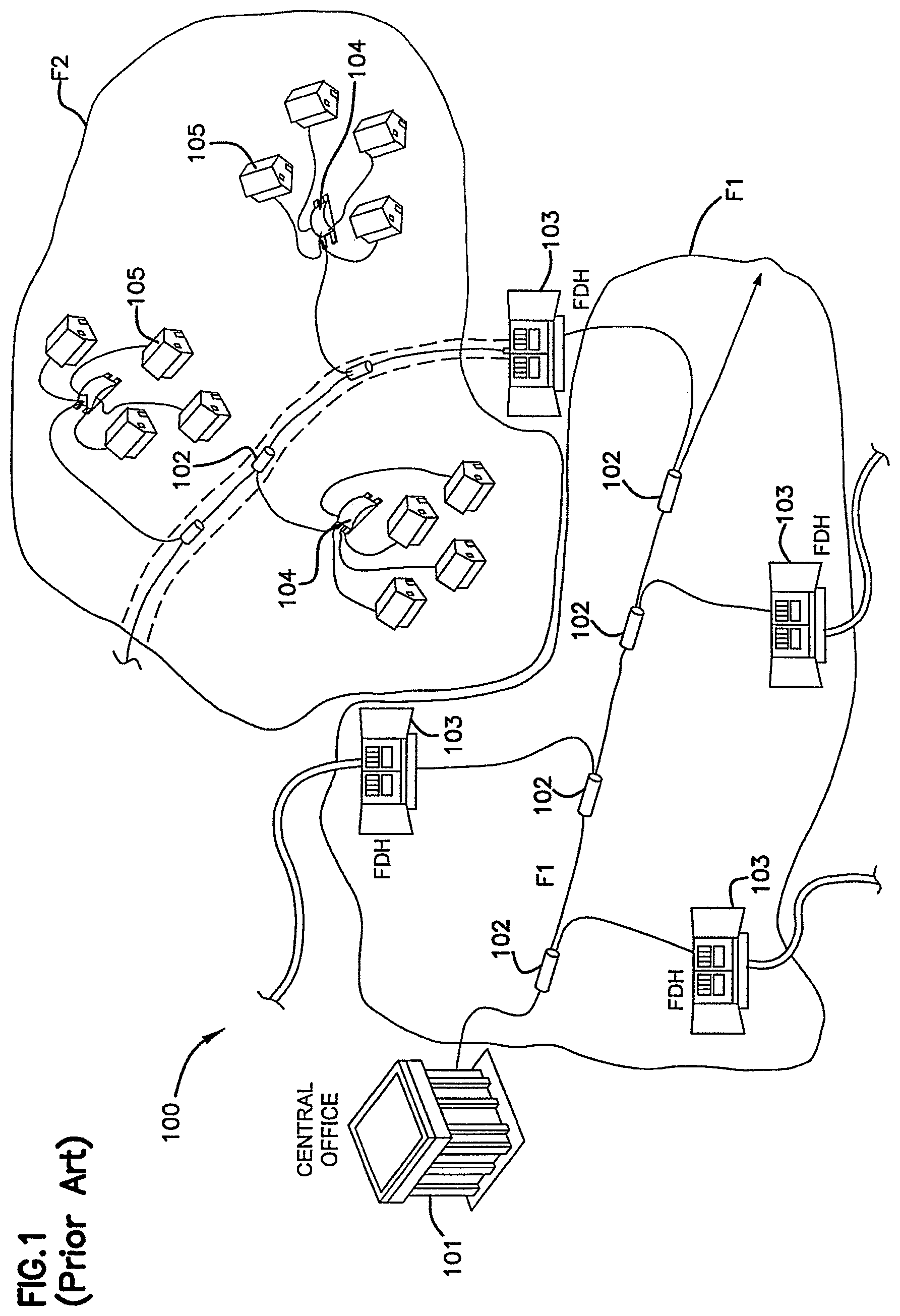 Patent US12306450 Figure 1 – Fiber distribution hub