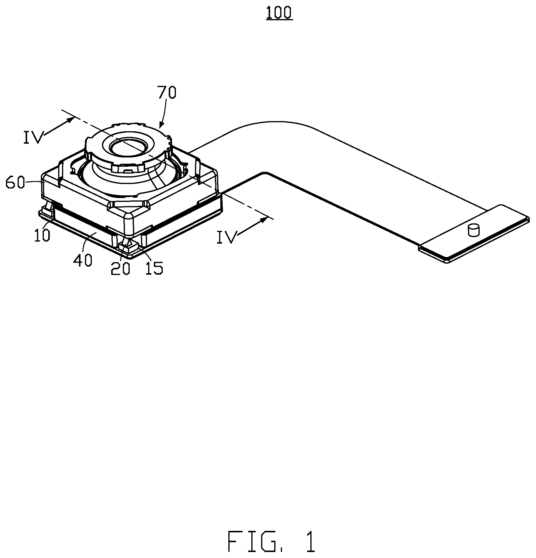 Patent US12306457 — Lens module having a voice coil motor and electronic device — Figure 1