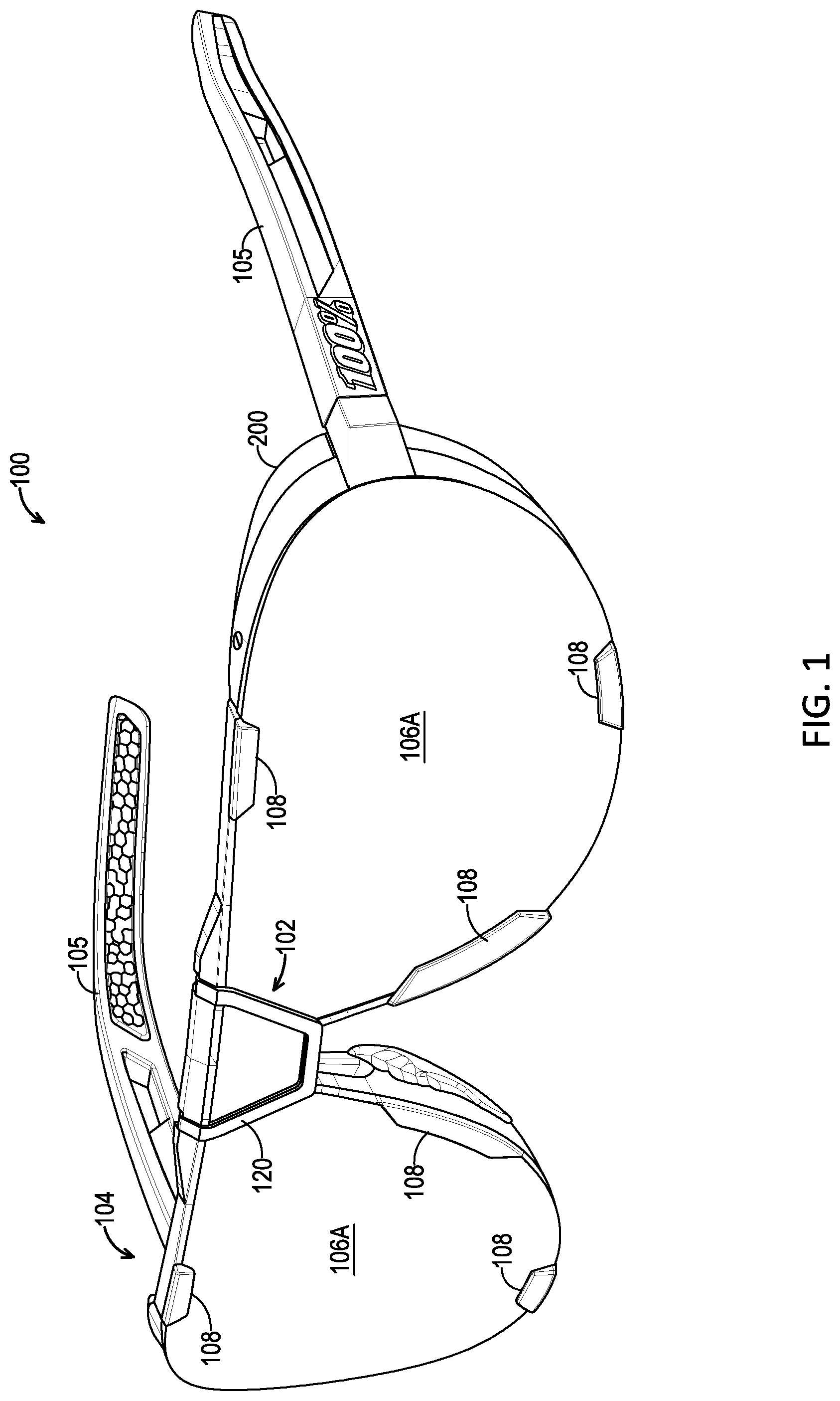 Patent US12306468 — Eyewear having a pivotable lens retainer — Figure 1