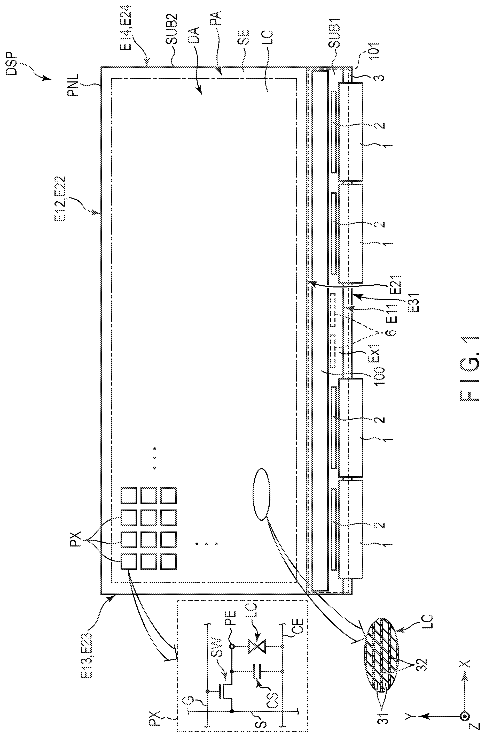 Patent US12306491 — Display device — Figure 1