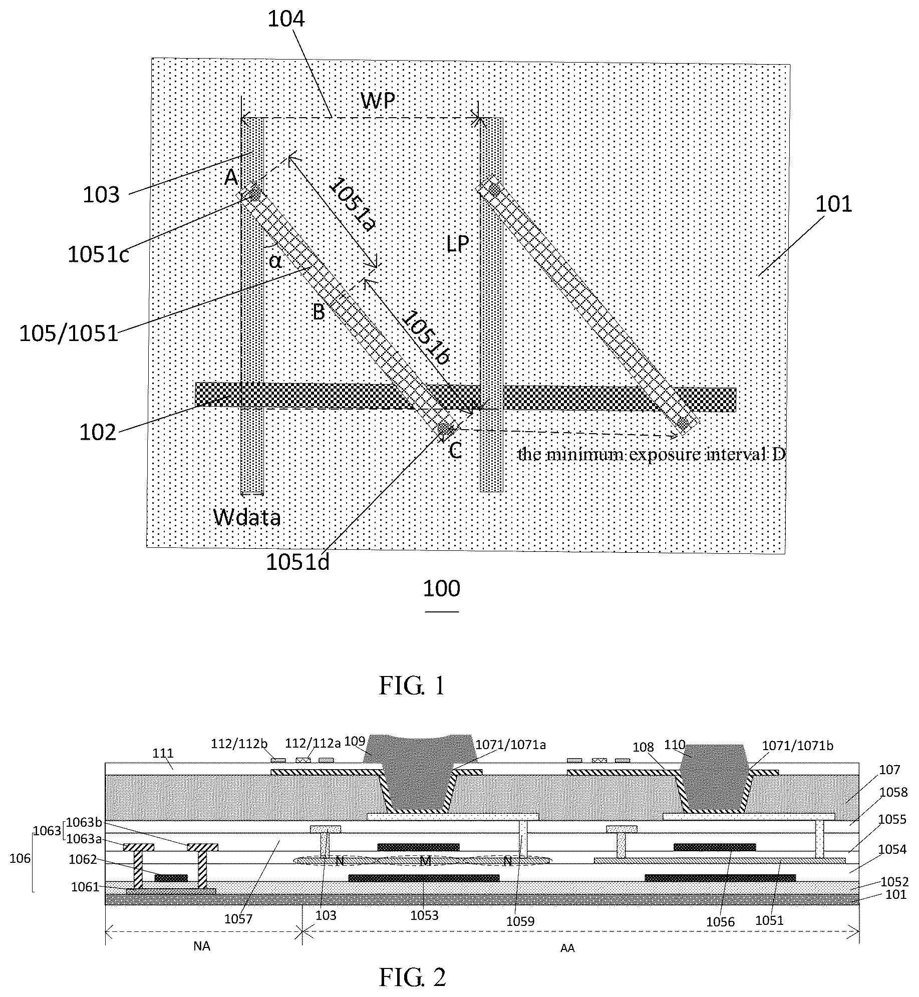 Patent US12306509 — Array substrate and display panel — Figure 1