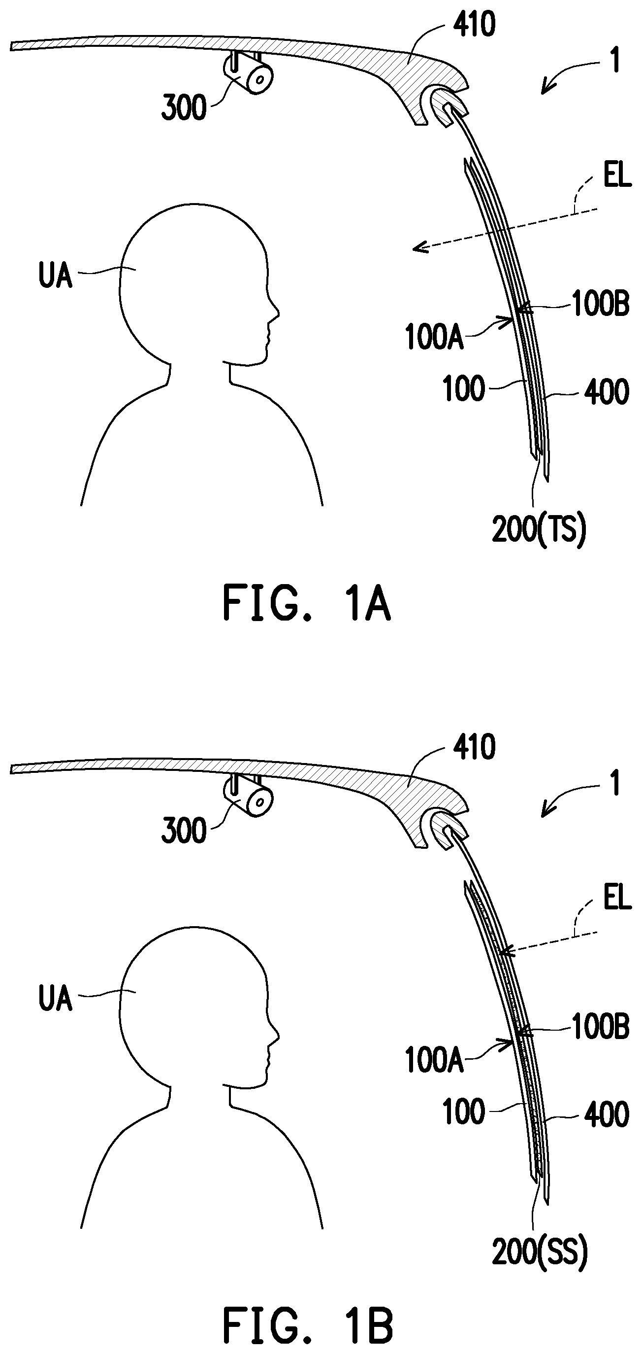 Patent US12306523 — Double-sided display device — Figure 1