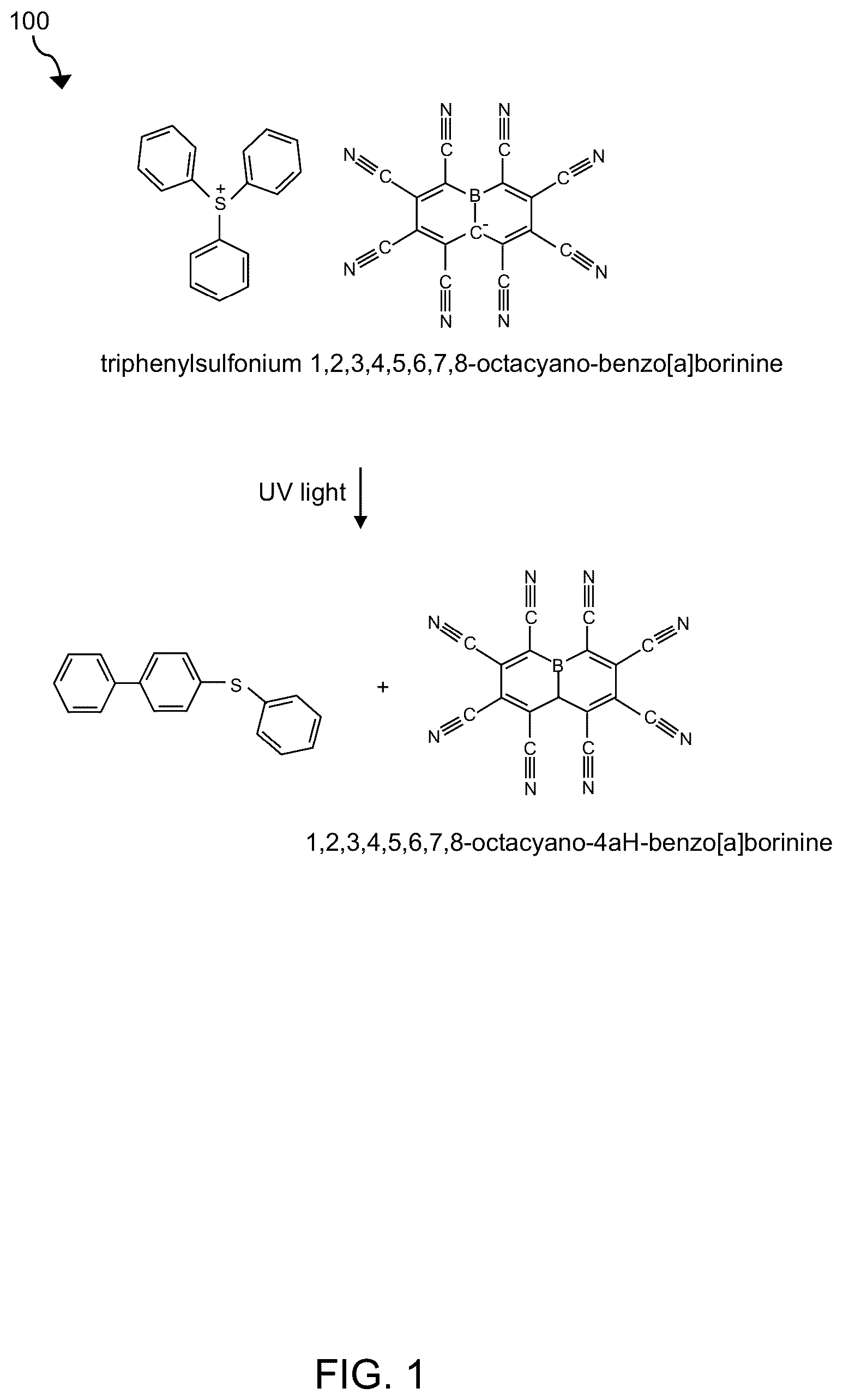 Patent US12306535 — Photoacid generator for chemically amplified photoresists for deep ultra violet and extreme ultraviolet lithography — Figure 1