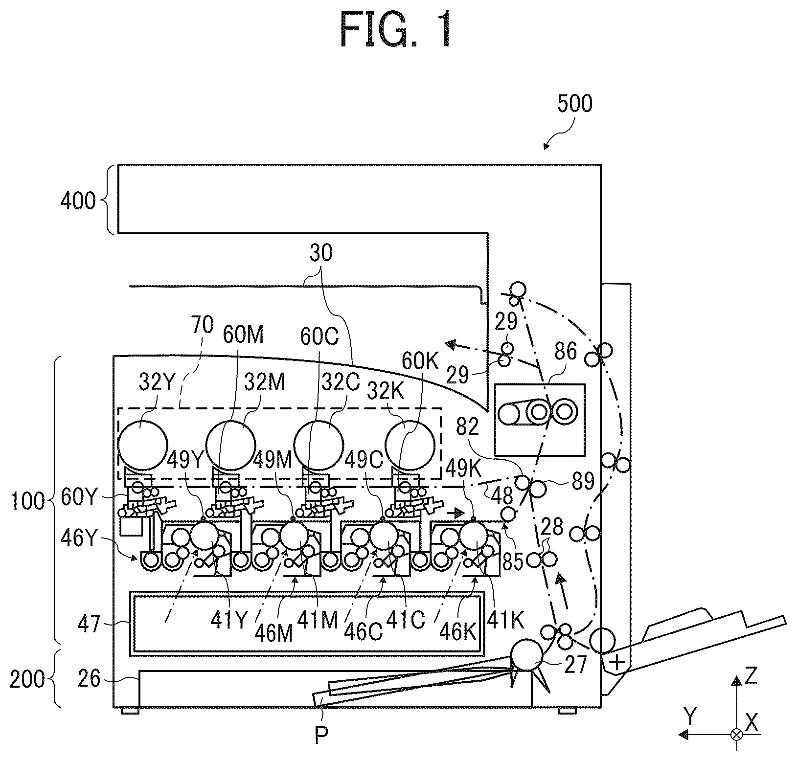 Patent US12306557 — Shutter mechanism, powder container, and developing device — Figure 1