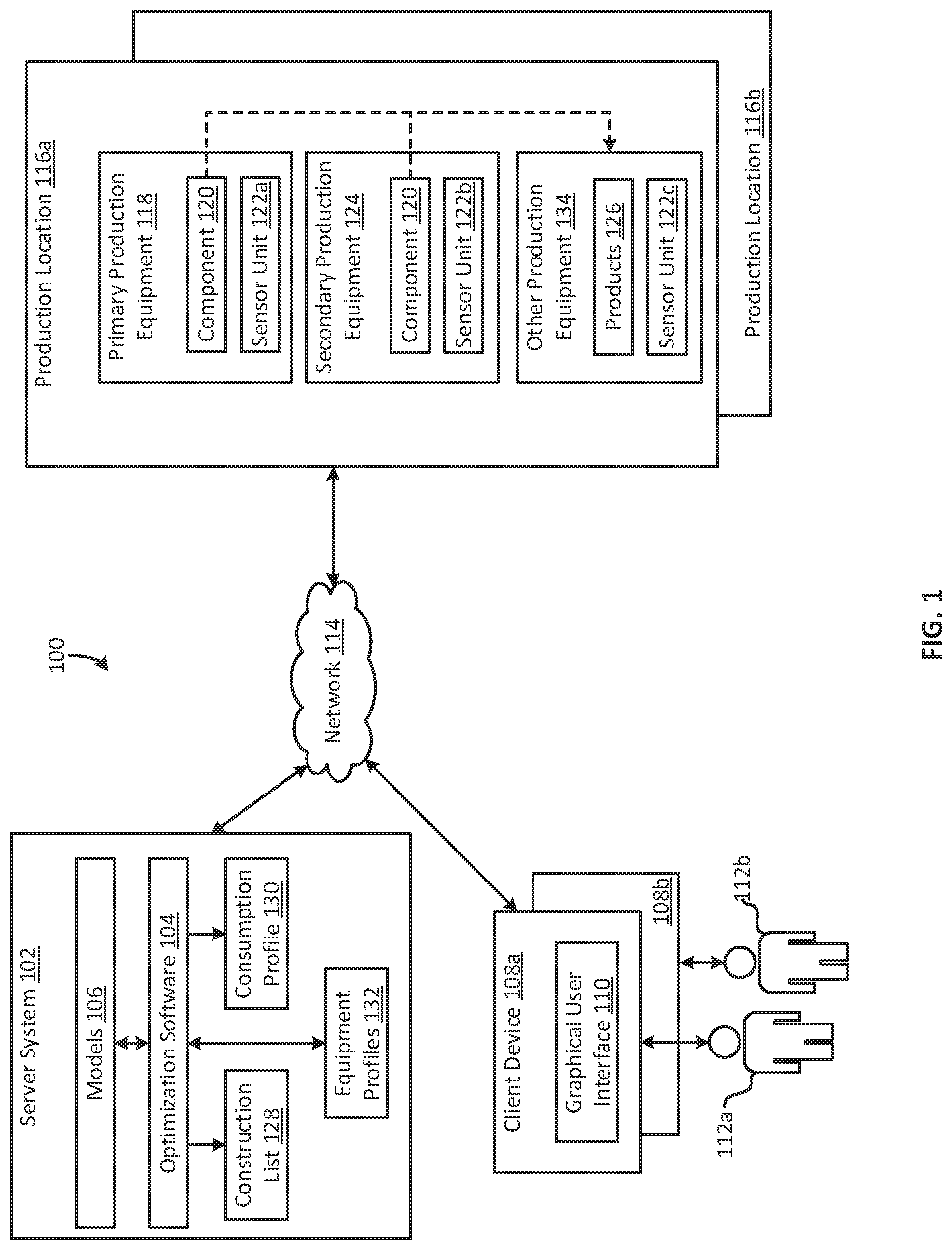 Patent US12306612 — Optimizing manufacturing of physical components — Figure 1