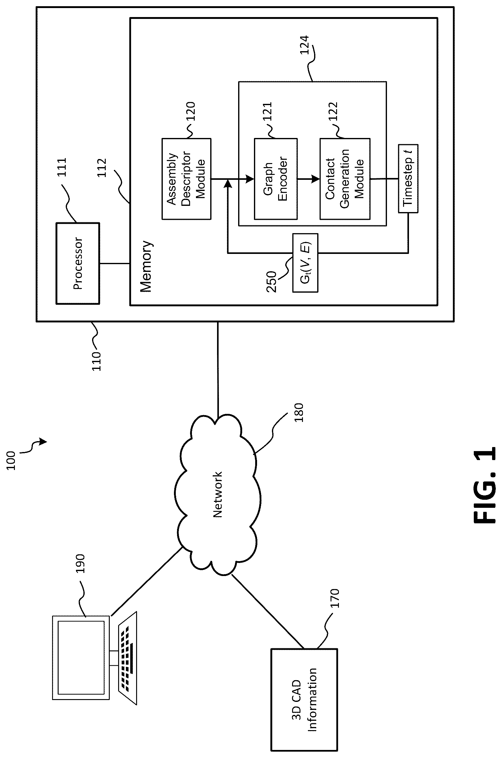 Patent US12306616 Figure 1 – System and method for generating an assembly sequence for a product