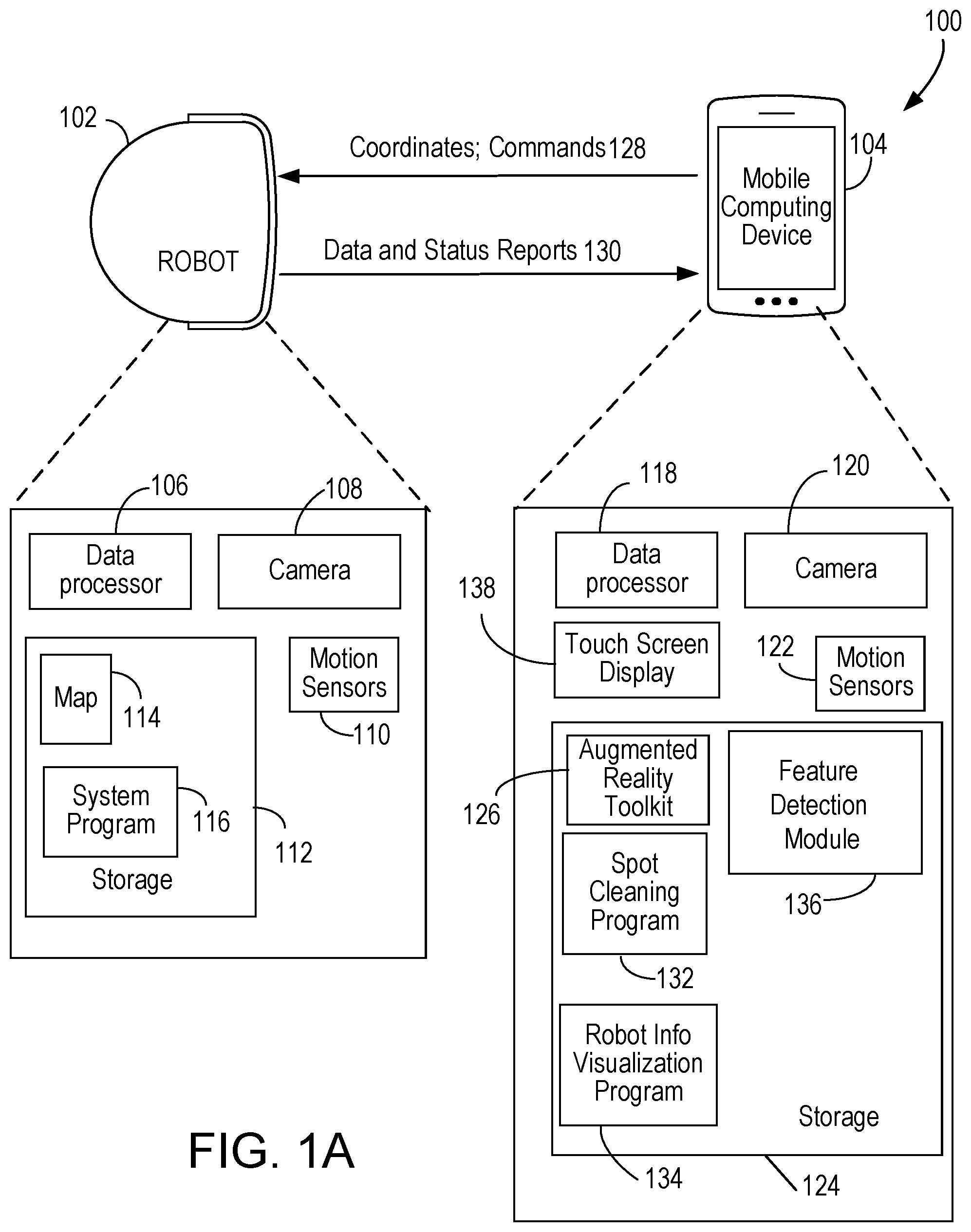 Patent US12306626 — Mobile robot cleaning system — Figure 1