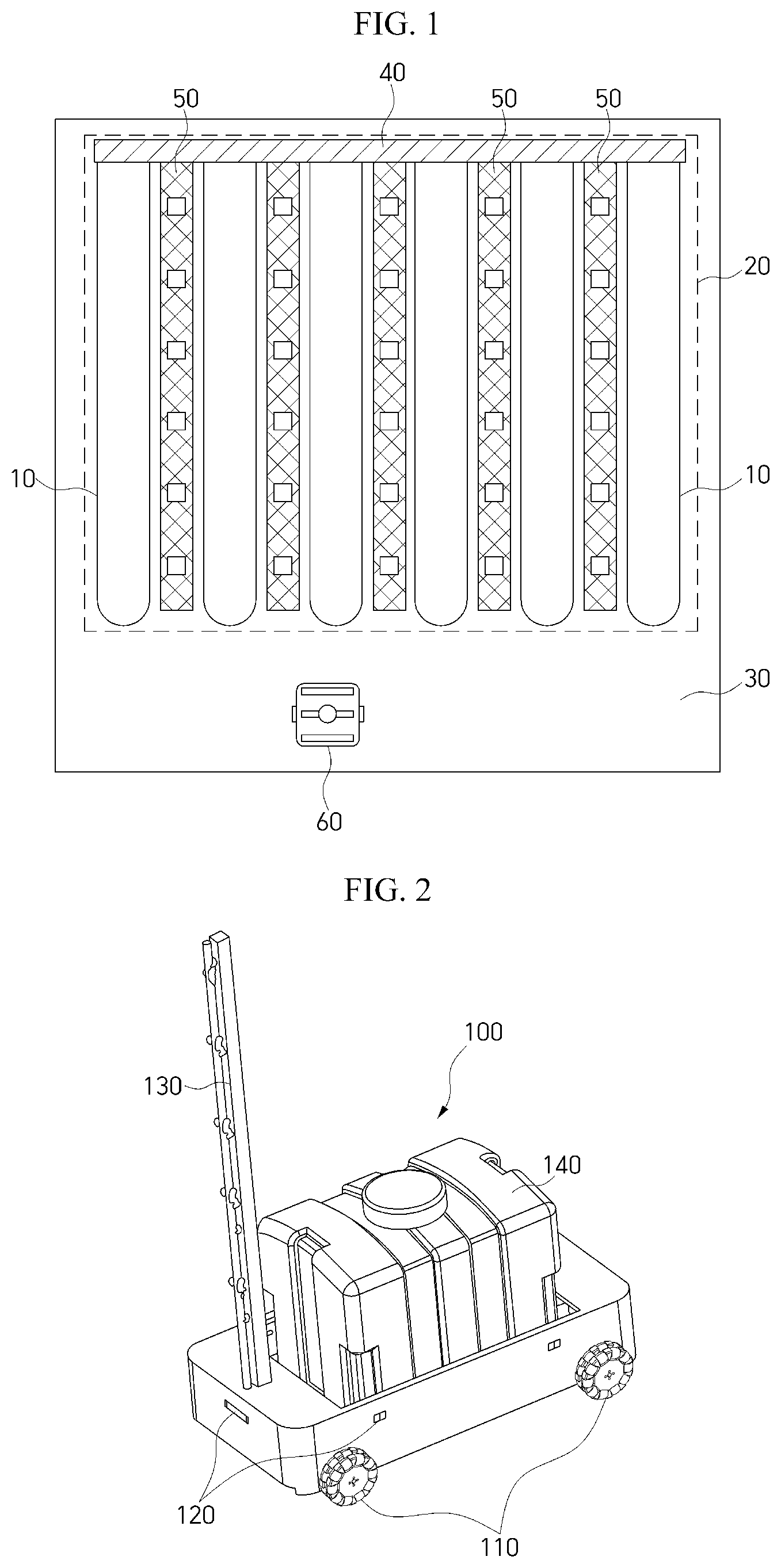 Patent US12306634 — Autonomous mobile unmanned sprayer apparatus, operating method thereof, and method of controlling autonomous rail switching movement — Figure 1