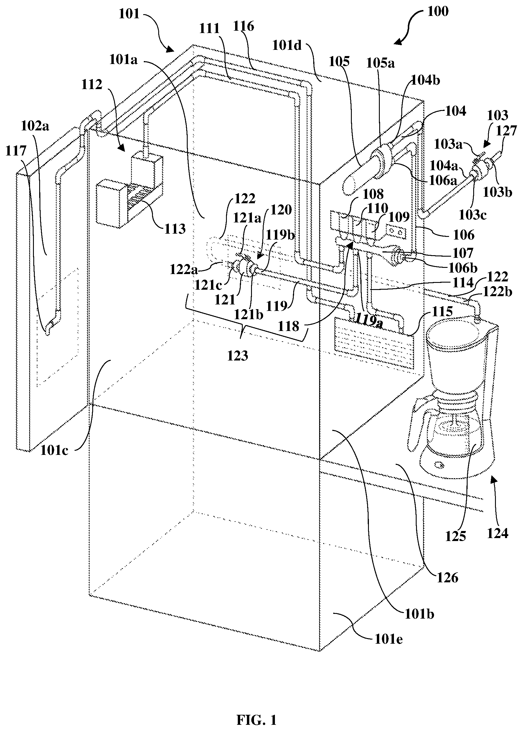 Patent US12306648 — Filtered water supply extension system for an external appliance — Figure 1