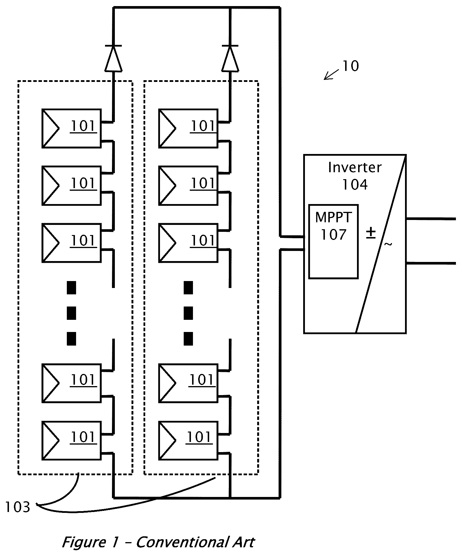 Patent US12306653 — Circuit for interconnected direct current power sources — Figure 1