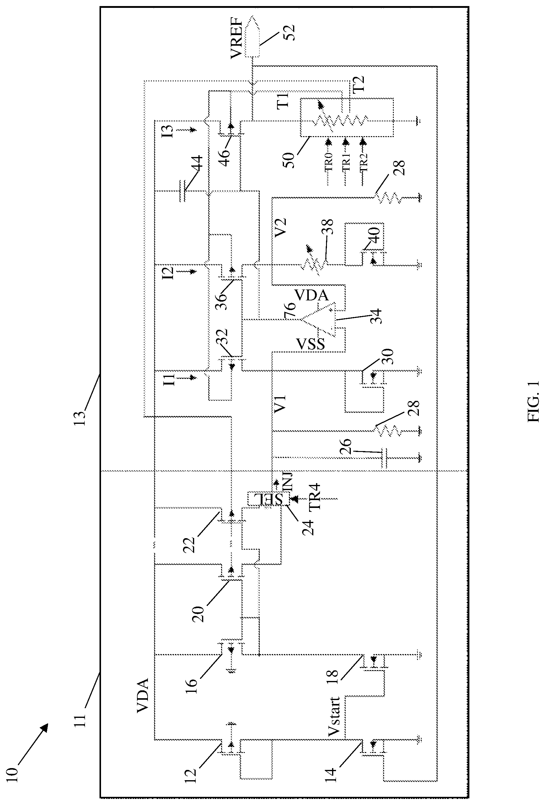 Patent US12306655 — Curvature compensation circuits for bandgap voltage reference circuits — Figure 1
